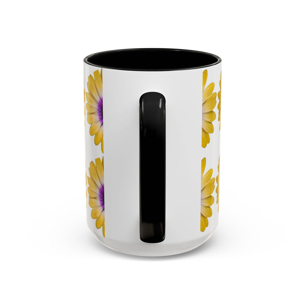 Yellow Purple Daisy Accent Coffee Mug – Floral Pattern 11/15oz