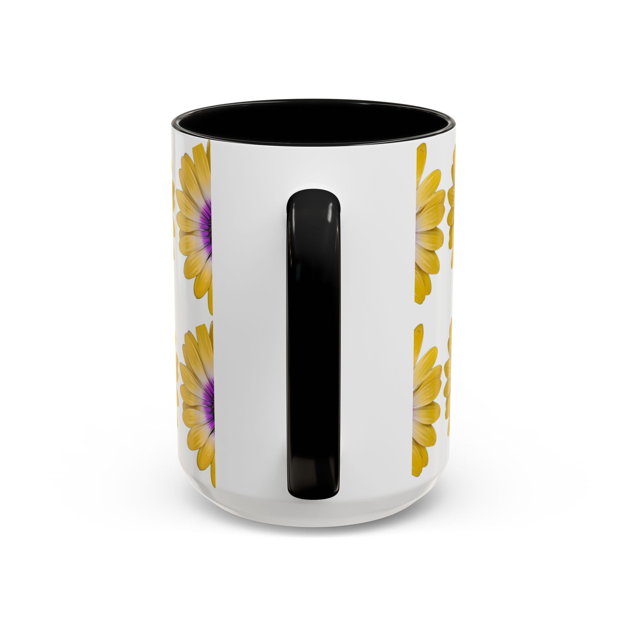 Yellow Purple Daisy Accent Coffee Mug – Floral Pattern 11/15oz