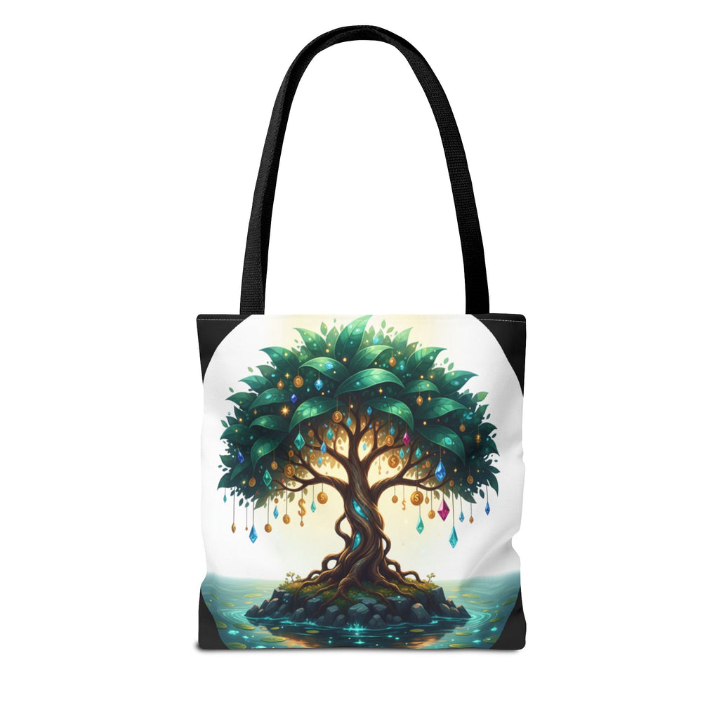 Enchanted Tree Tote Bag - Mystical Gem-Decorated Tree All-Over Print