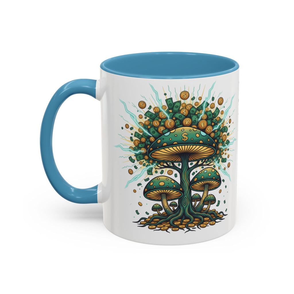 Accent Coffee Mug — 'Money Flows to Me Freely' Mushroom Abundance Design (11/15oz)