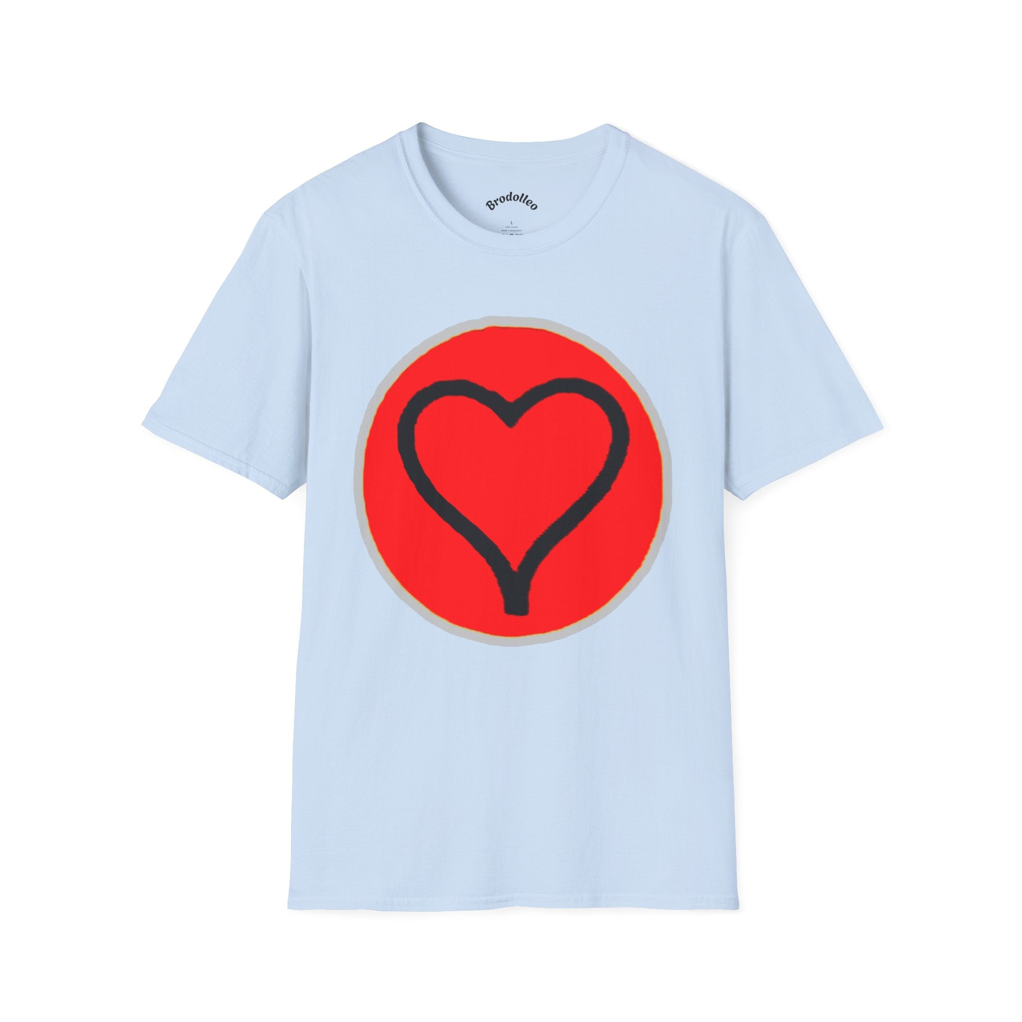 Heart Badge T-Shirt — Red Circle Love Graphic Tee