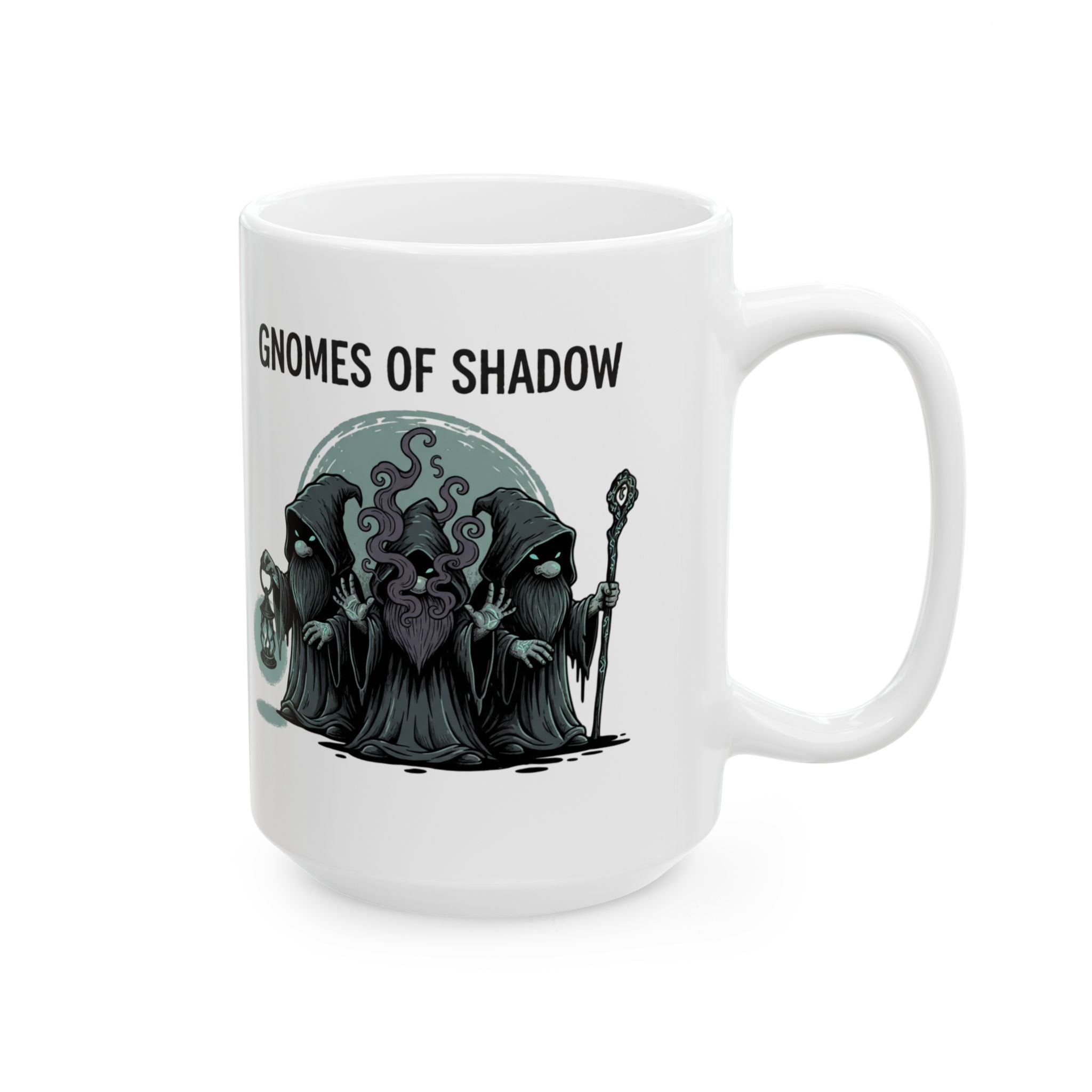 Gnome of the Shadow Ceramic Mug – Fantasy Gnome Lantern Coffee Cup (11oz & 15oz)