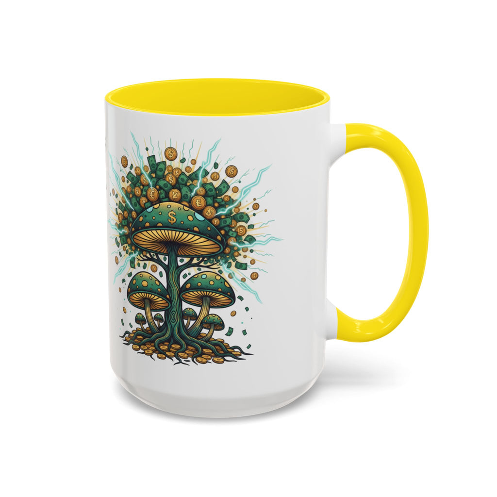 Accent Coffee Mug — 'Money Flows to Me Freely' Mushroom Abundance Design (11/15oz)