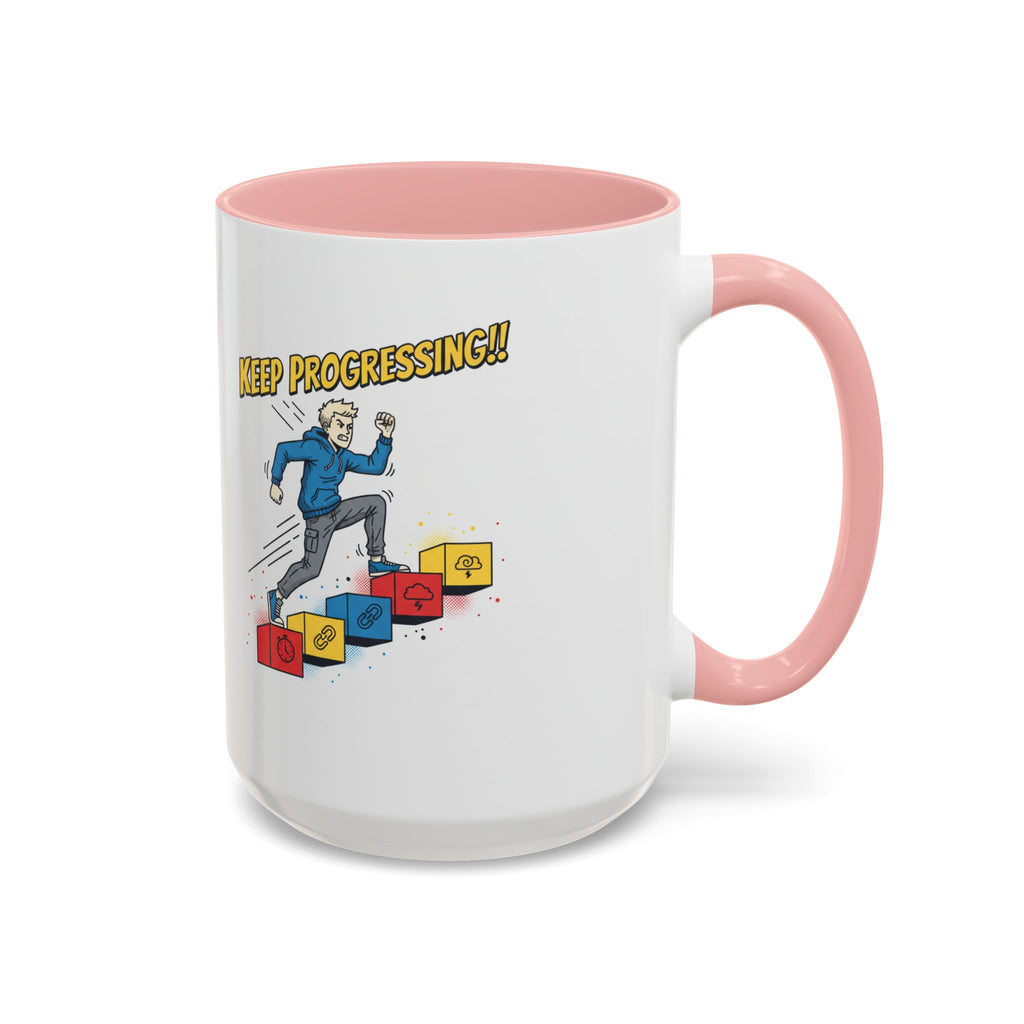 Keep Progressing Coffee Mug — Motivational Accent Mug (11/15oz)