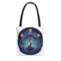 Mystic Floating Tree Tote Bag — Cosmic Moonlight Illustration All-Over Print