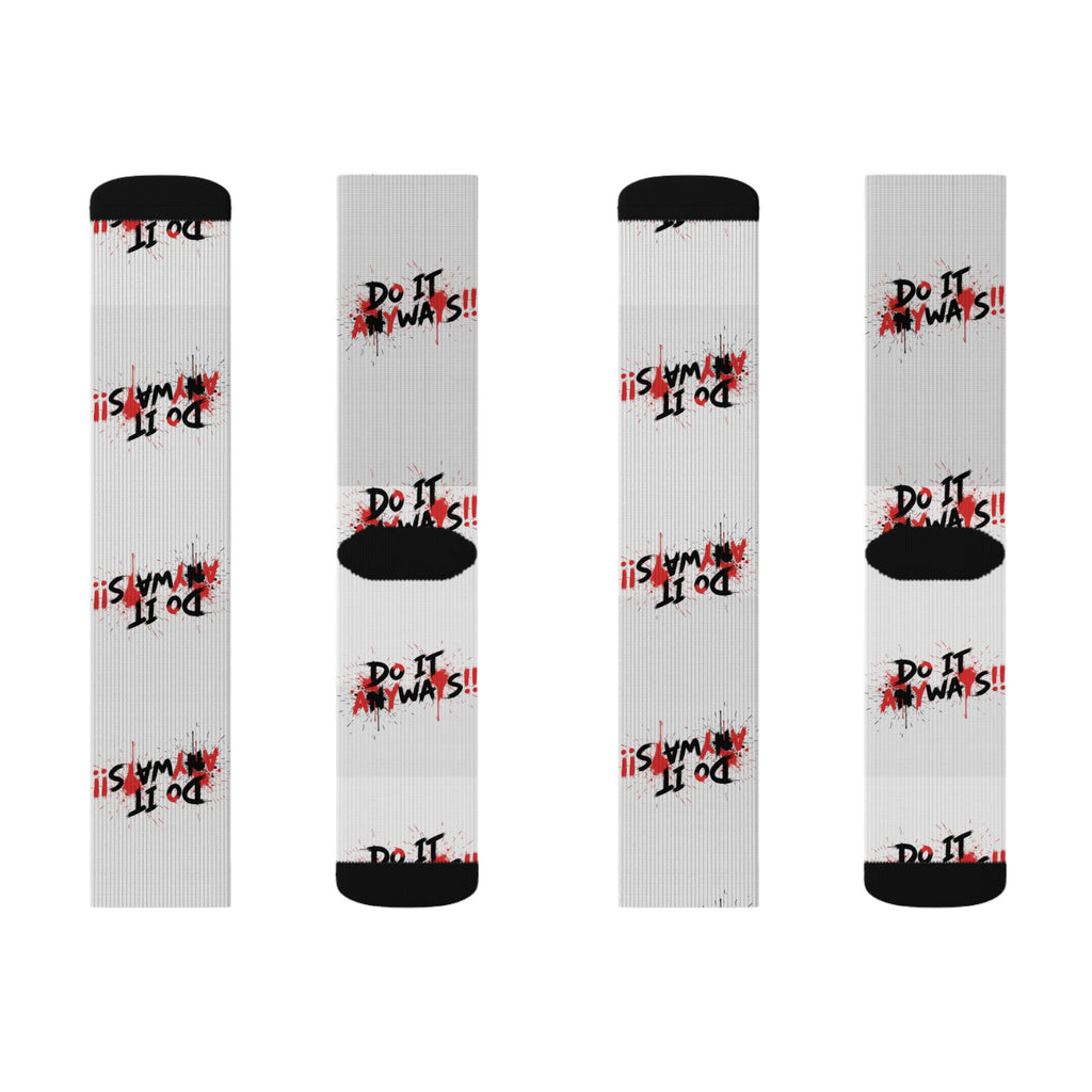 Sublimation Socks - “Do It Always!!” Graphic Athletic Crew Socks