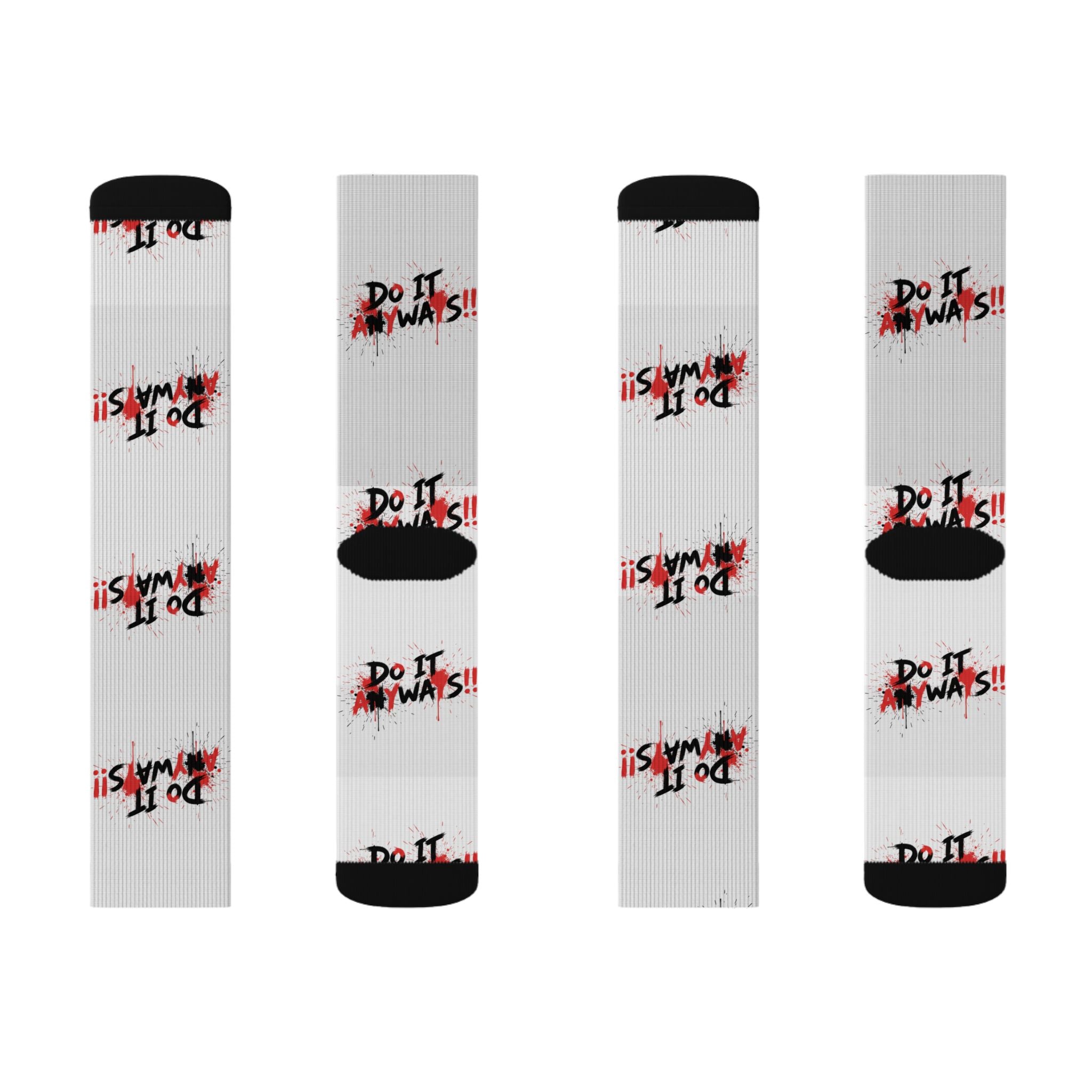 Sublimation Socks - “Do It Always!!” Graphic Athletic Crew Socks