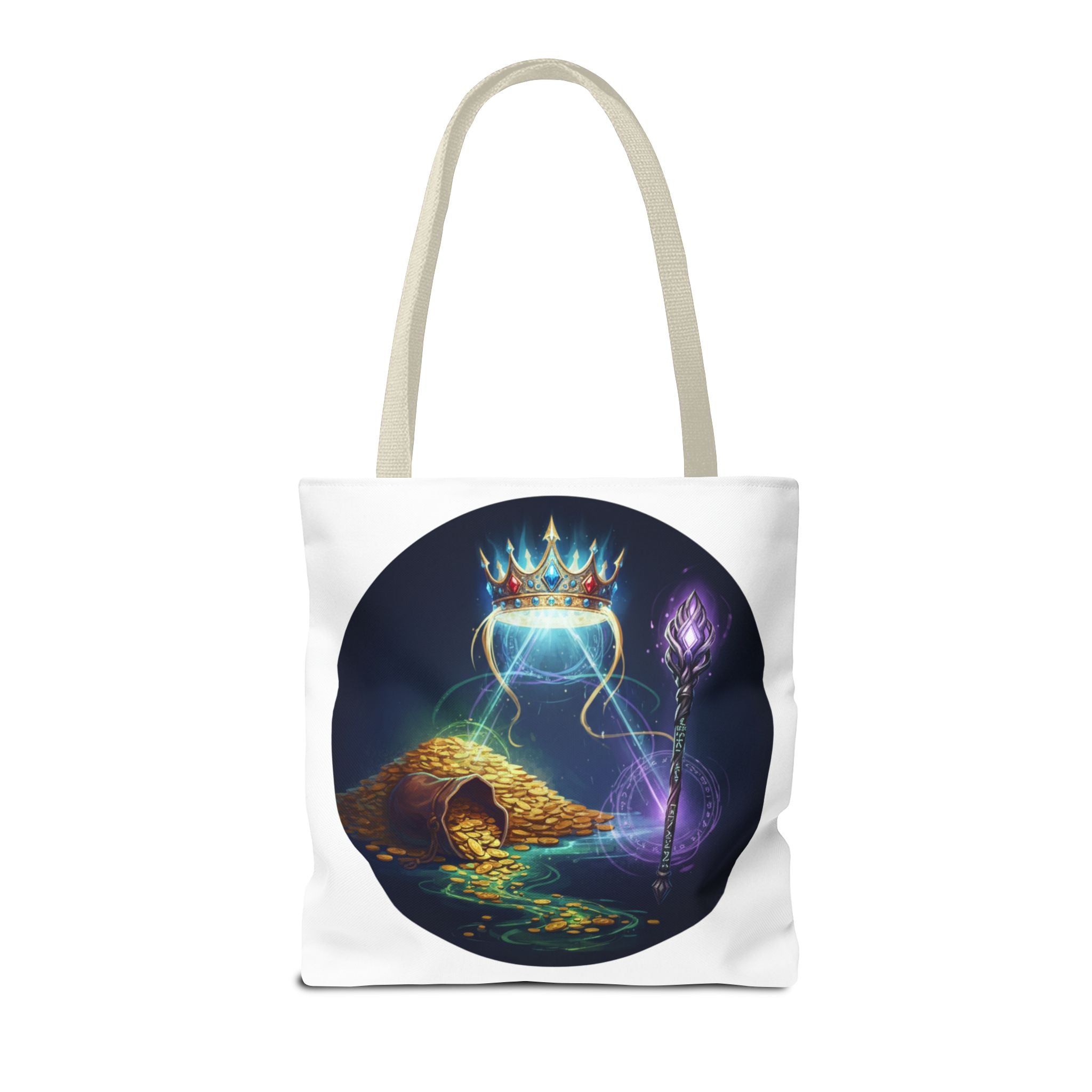 Mystic Crown & Treasure Tote Bag — Fantasy Magic Art Tote