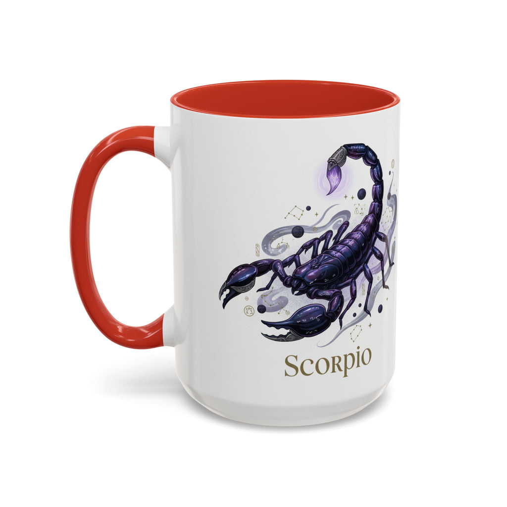 Scorpio Zodiac Coffee Mug — Purple Scorpion Accent Mug (11/15oz)