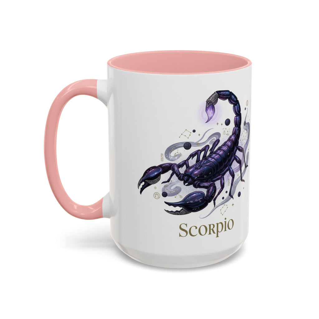 Scorpio Zodiac Coffee Mug — Purple Scorpion Accent Mug (11/15oz)