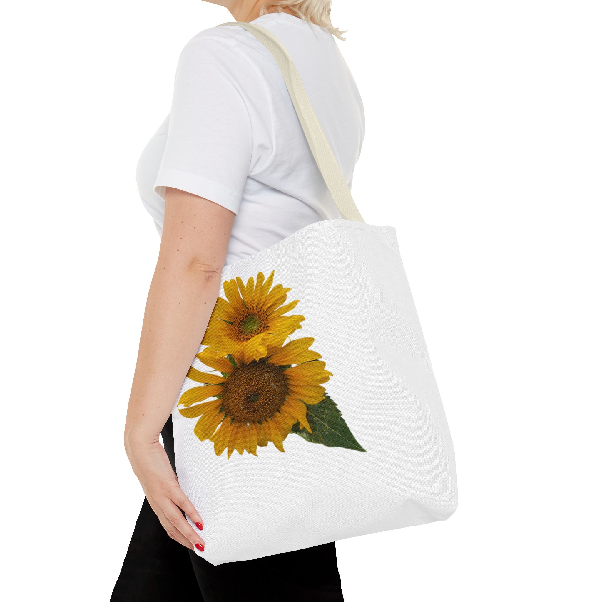 Sunflower Tote Bag — Bright Floral All-Over Print Shopping Tote
