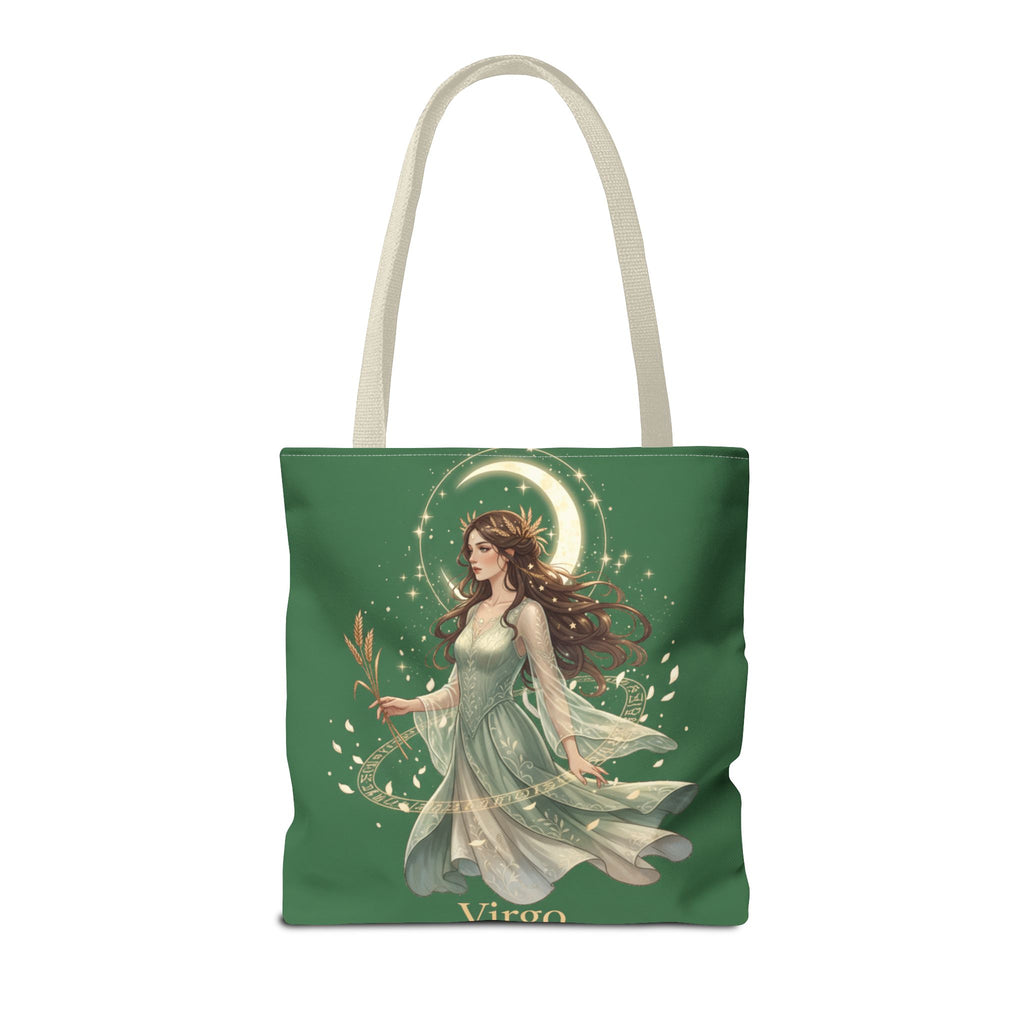 Mystic Moon Goddess Tote Bag — Ethereal Green All-Over Print Tote