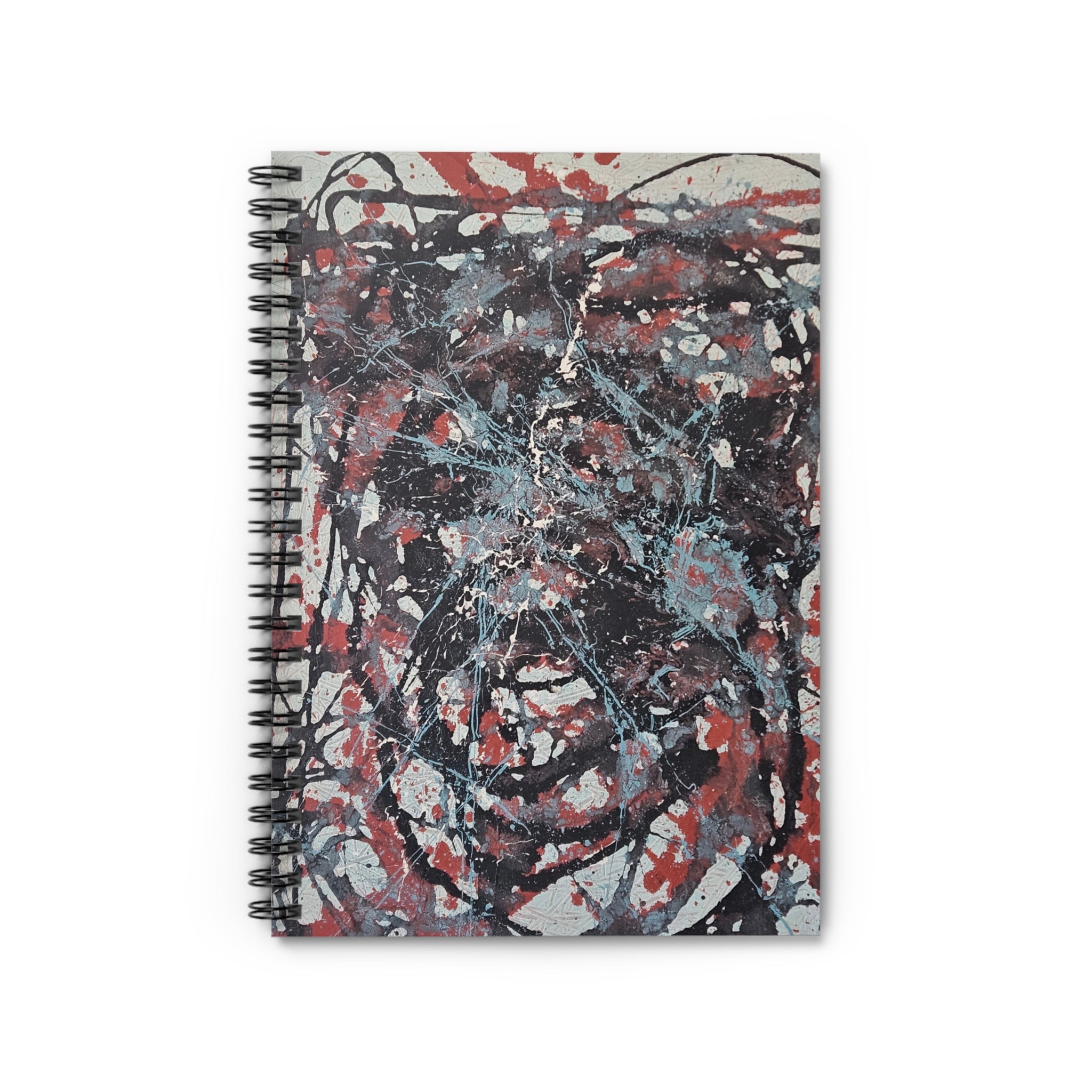Abstract Splatter Spiral Notebook — Artistic Ruled Journal