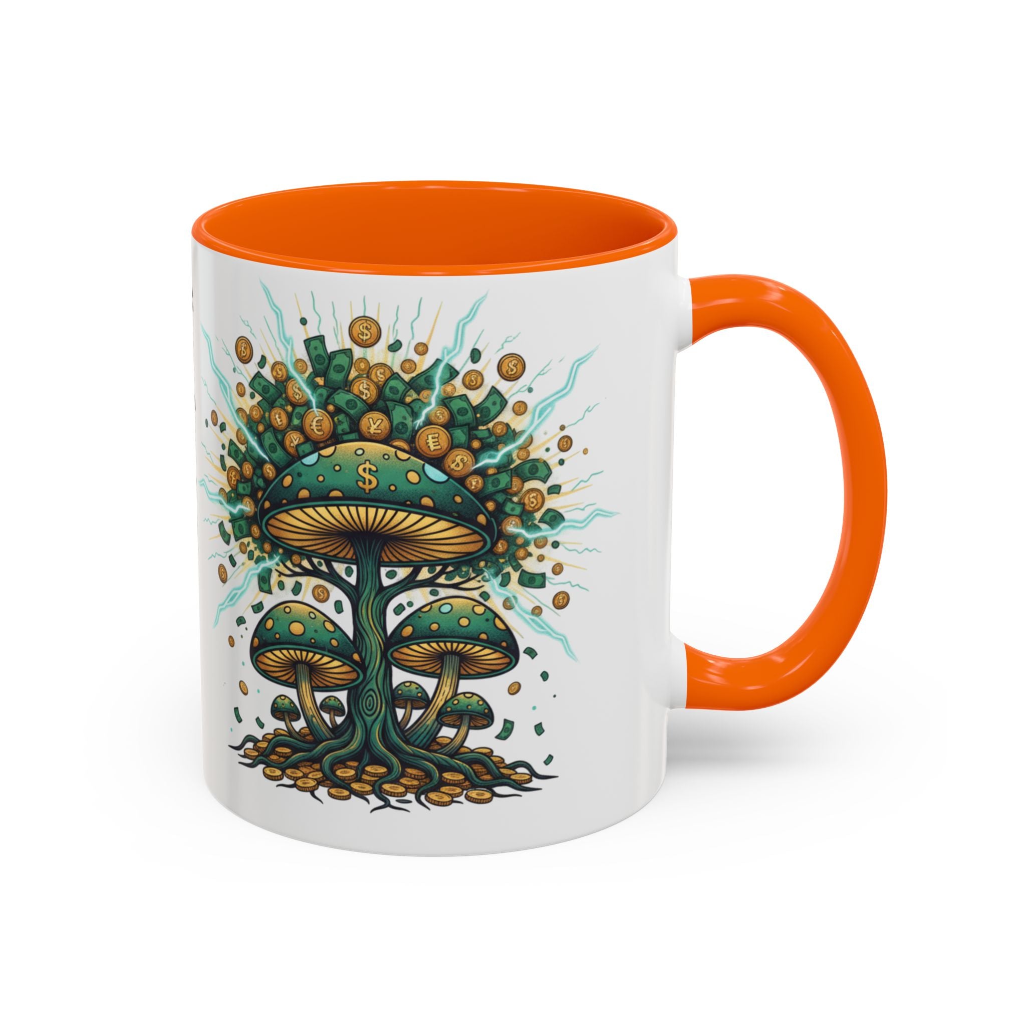 Accent Coffee Mug — 'Money Flows to Me Freely' Mushroom Abundance Design (11/15oz)