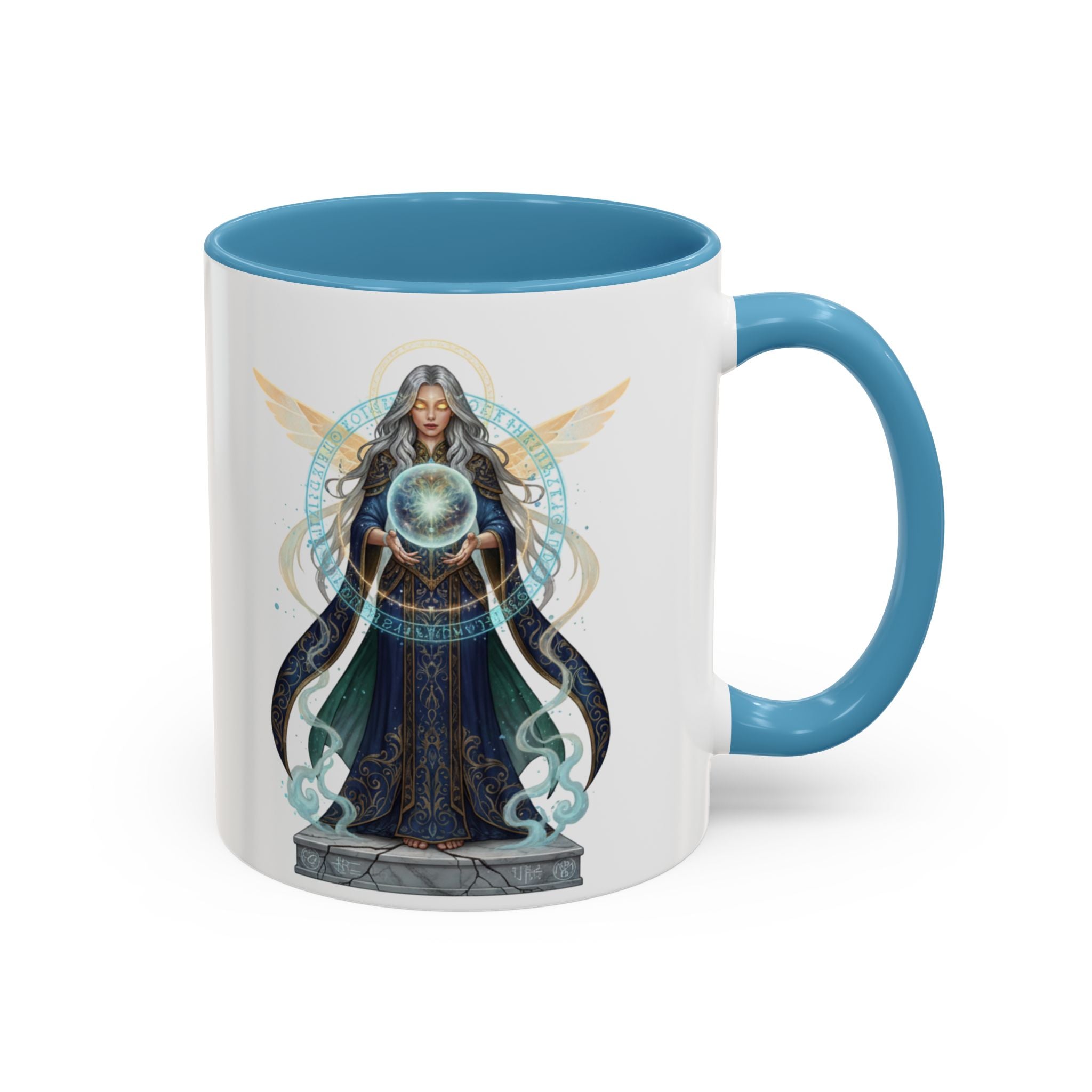 Mystic Oracle Coffee Mug — Woman with Crystal Ball Accent Mug