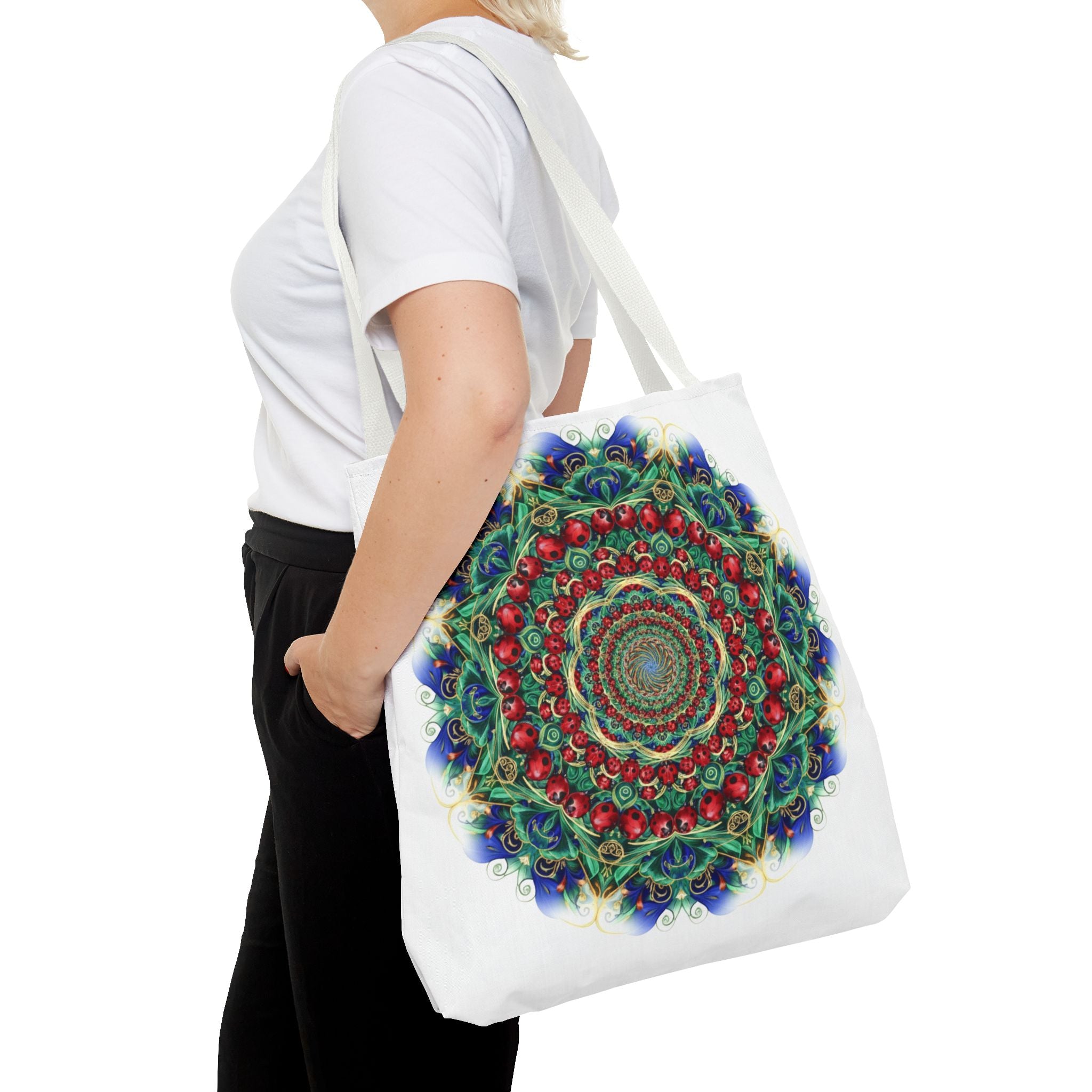 Bohemian Kaleidoscope Tote Bag — Colorful Mandala AOP Beach & Market Tote