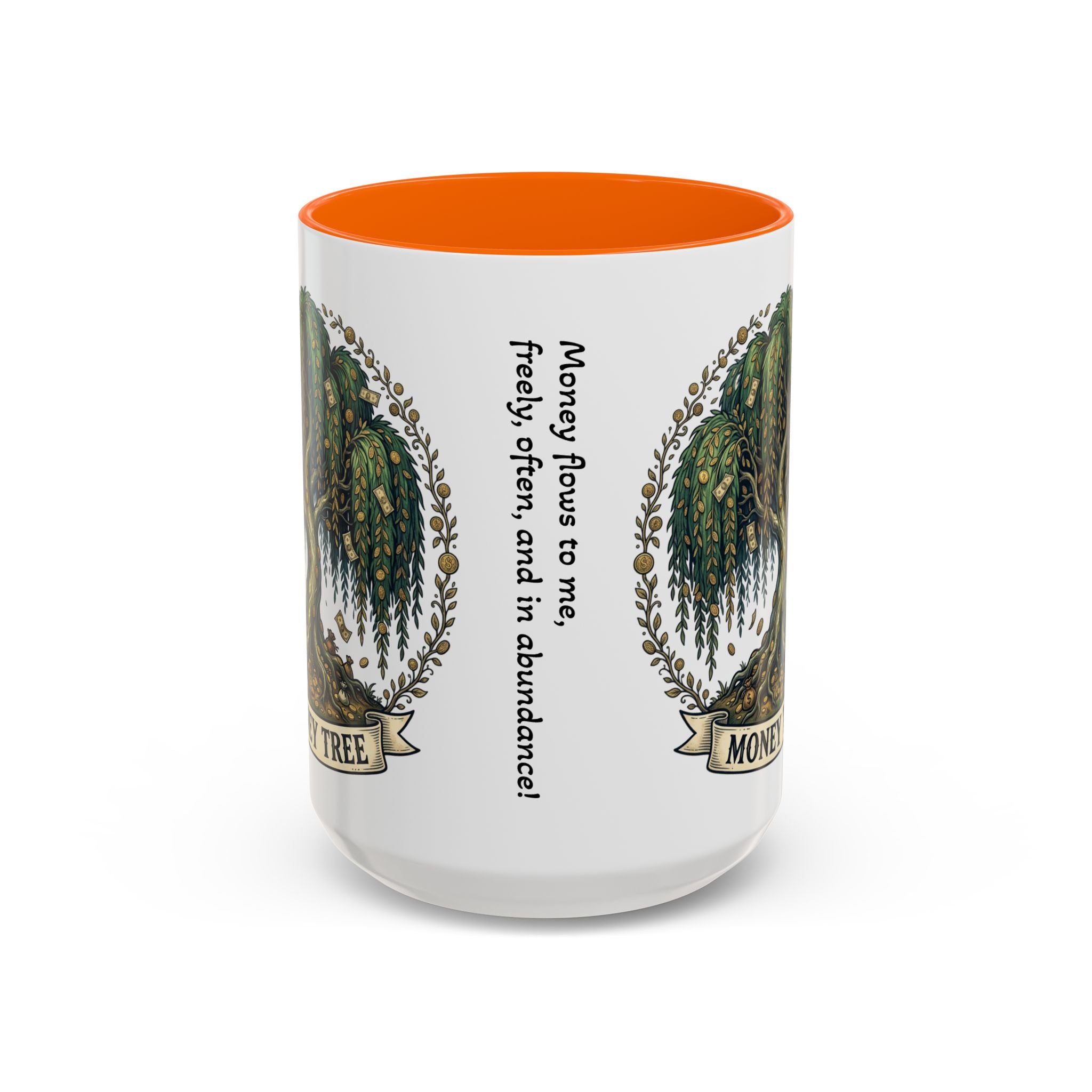 Money Tree Accent Coffee Mug — Inspirational 11/15oz Ceramic Mug with "Money Tree" Design