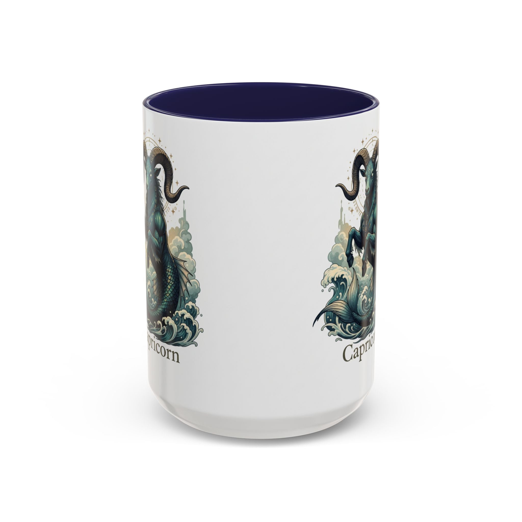 Capricorn Sea-Goat Accent Coffee Mug — Zodiac Astrology Ceramic Gift (11/15oz)