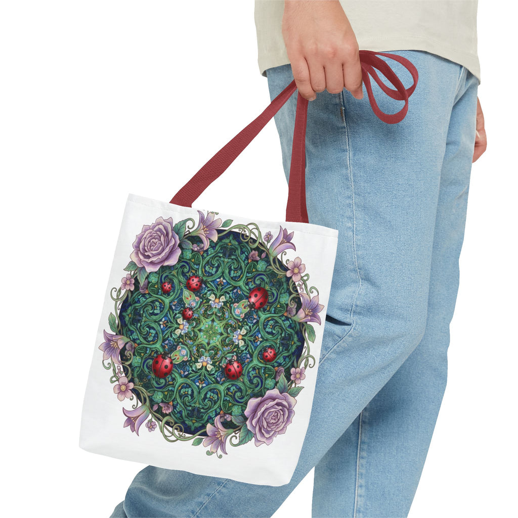 Floral Mandala Tote Bag – Ladybug & Rose Garden AOP Tote