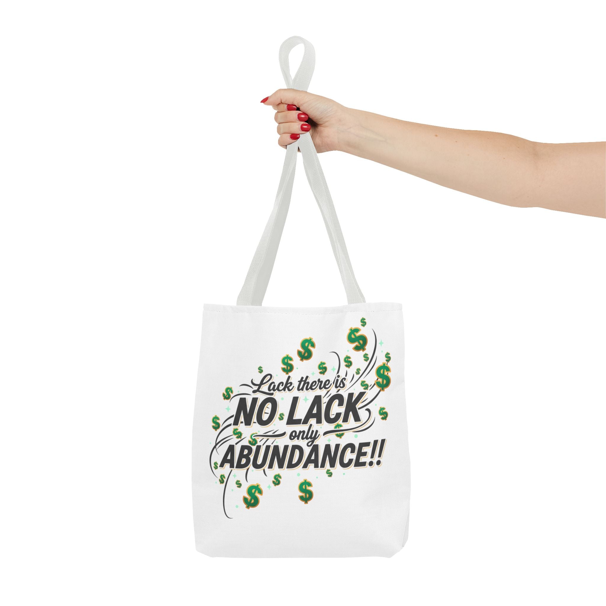 Abundance Tote Bag — "No Lack Only Abundance" Motivational Money Design