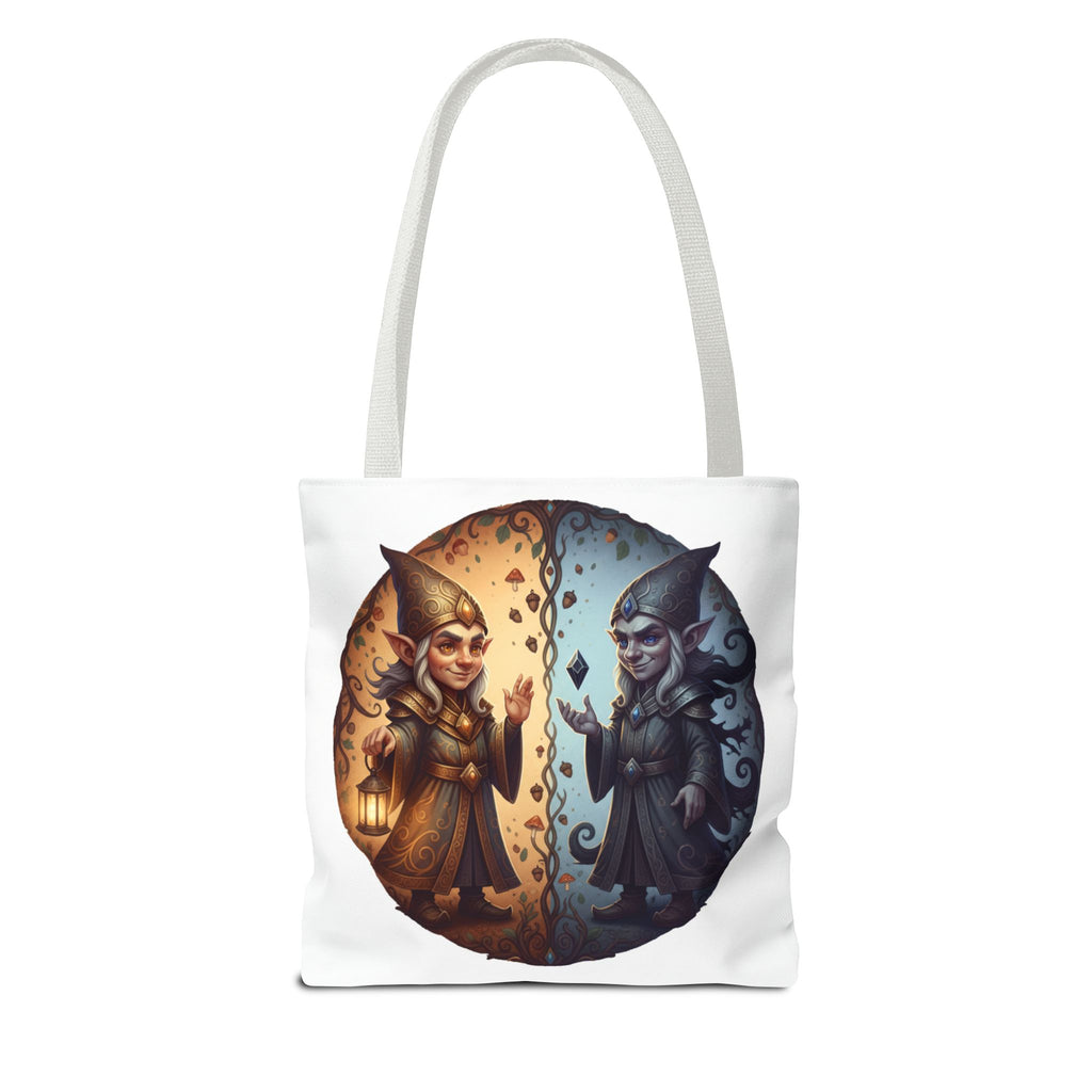 Gnome Duality Tote Bag — Day & Night Fantasy Illustration