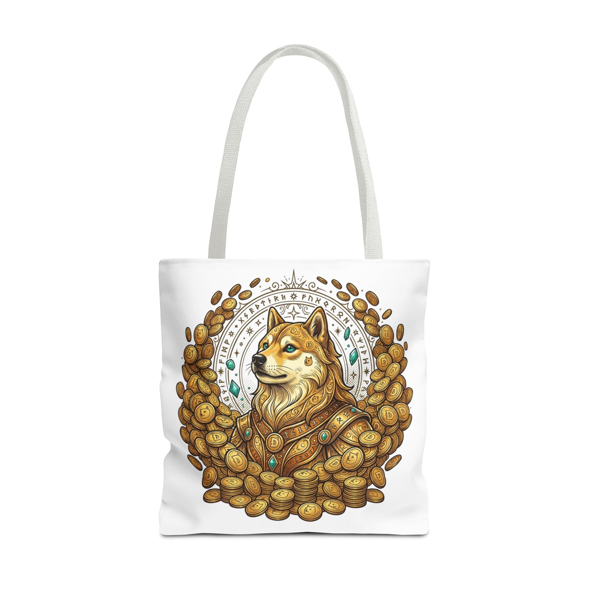 Dogecoin Shiba Inu Coin Pile Tote Bag — Crypto Meme Art Tote
