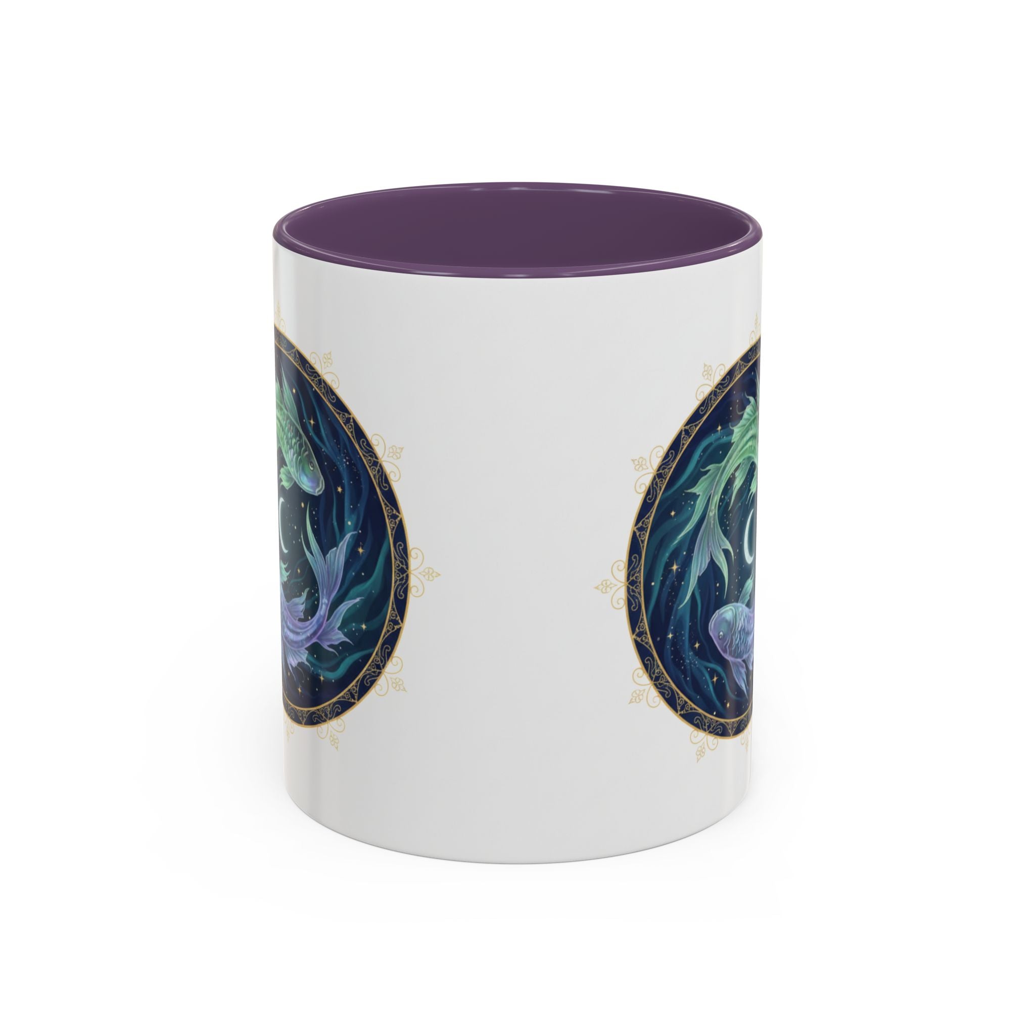 Koi Yin Yang Coffee Mug — Celestial Fish Moon Ceramic Accent Mug (11/15oz)