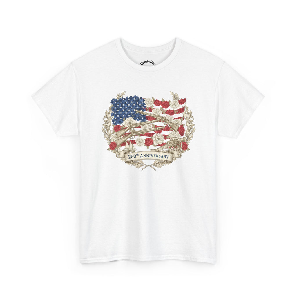 T-Shirt — 13th Anniversary Rustic American Flag Crest Tee ("13th Anniversary")