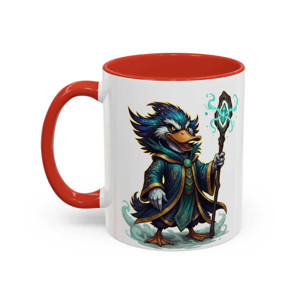 Mage Duck Coffee Mug — Fantasy Wizard Duck Illustration Accent Mug (11/15oz)