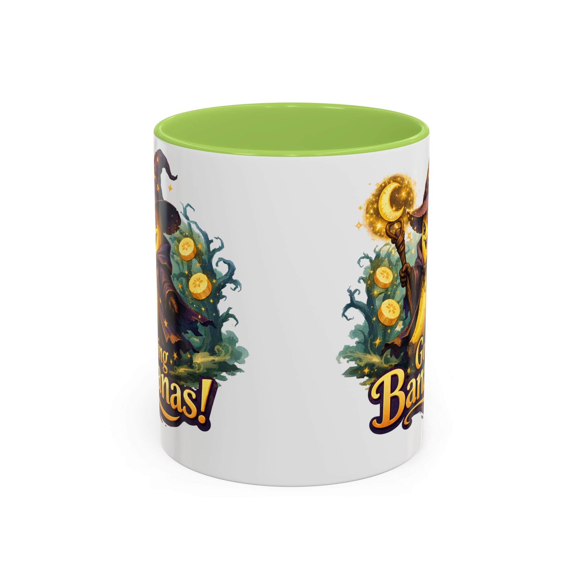 Going Bananas! Witch Banana Accent Coffee Mug — Fun Halloween Coffee Cup (11/15oz)