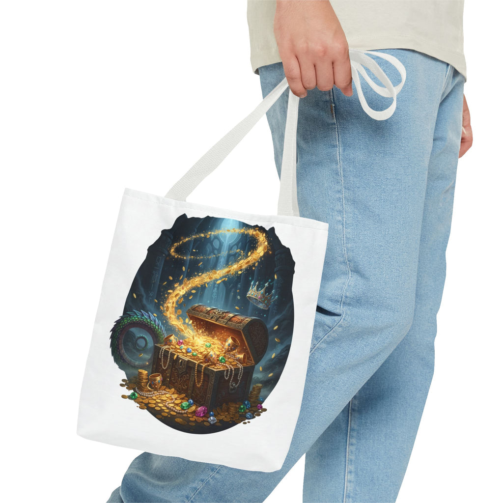 Magic Treasure Chest Tote Bag — Fantasy Pirate Gold Illustration Tote