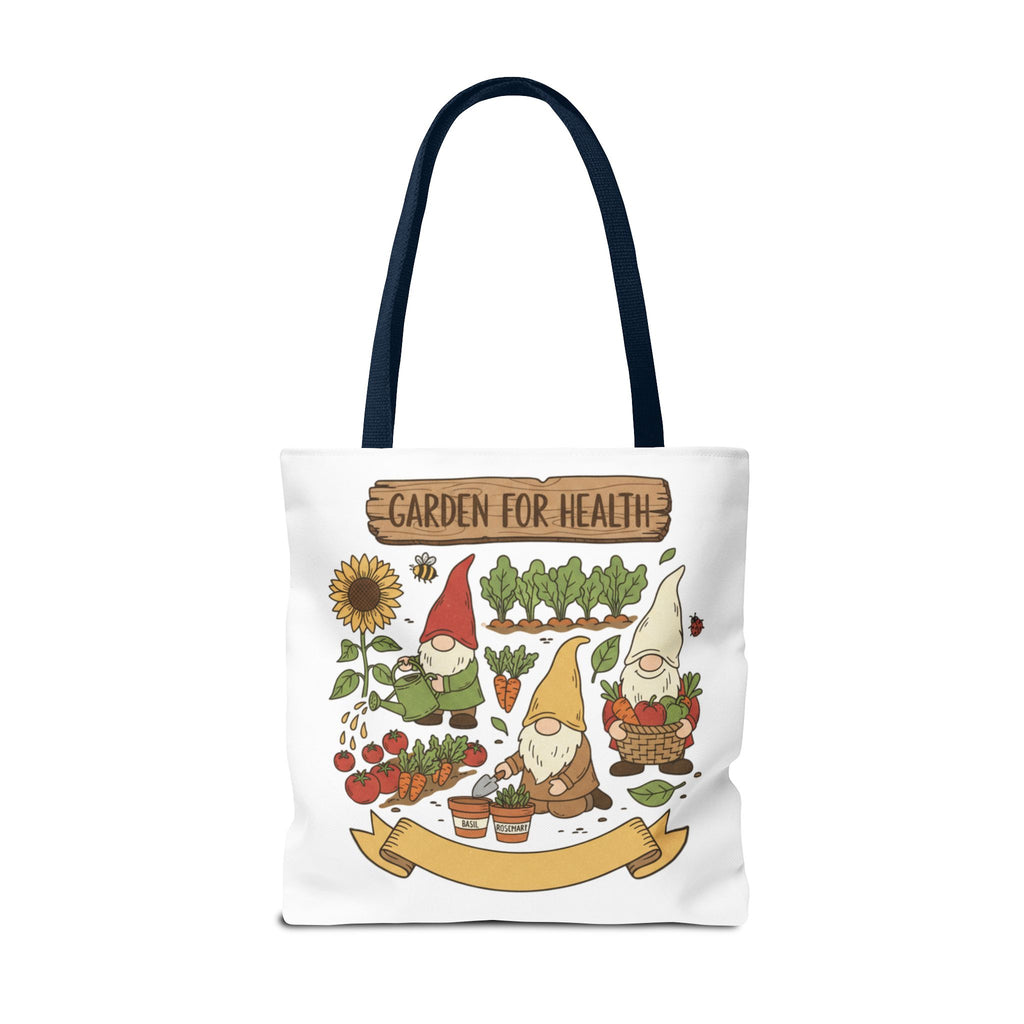 Garden Gnome Tote Bag - "Garden For Health" Cute Eco Shopper