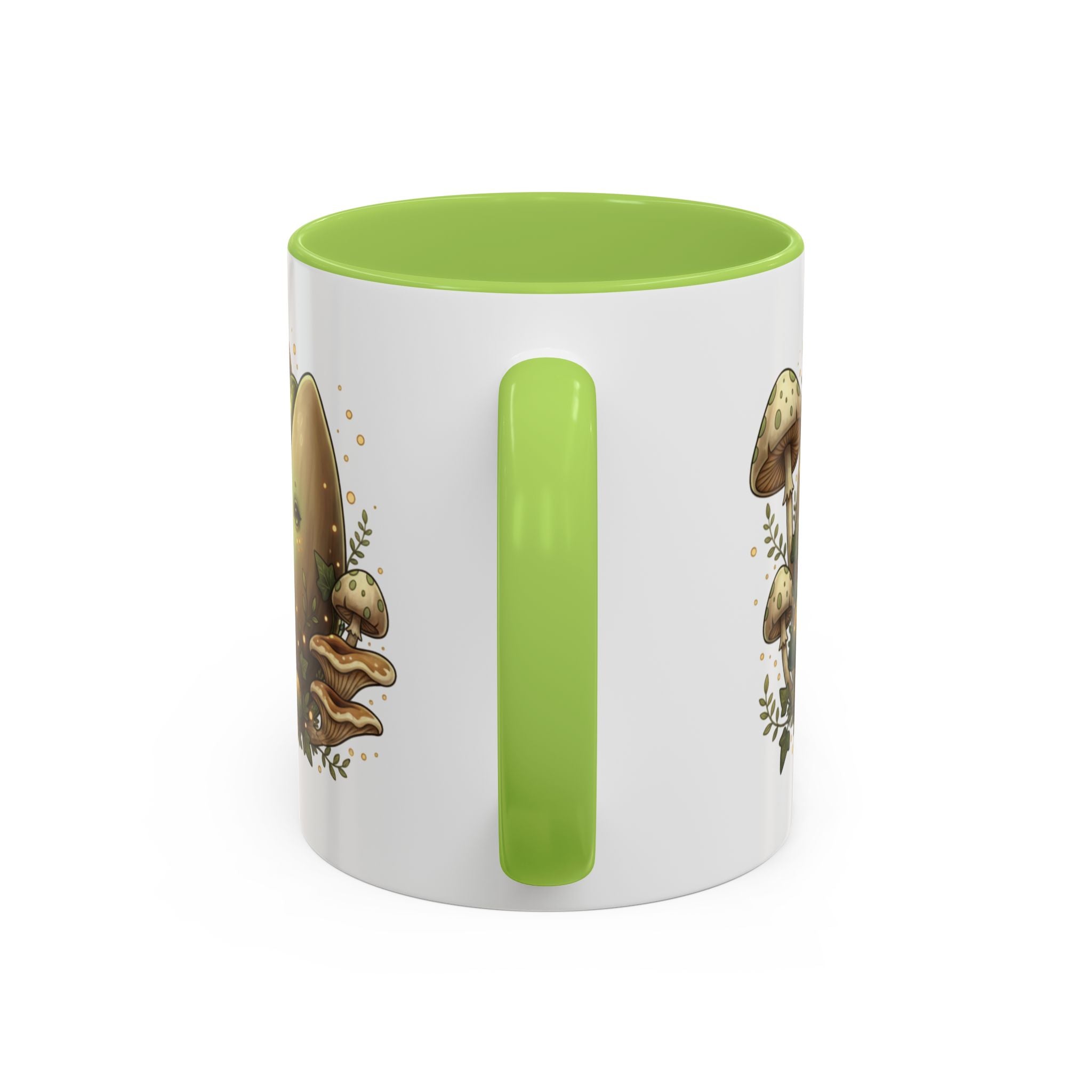 Mushroom Forest Accent Coffee Mug — Cute Woodland Fungi Design (11/15oz)