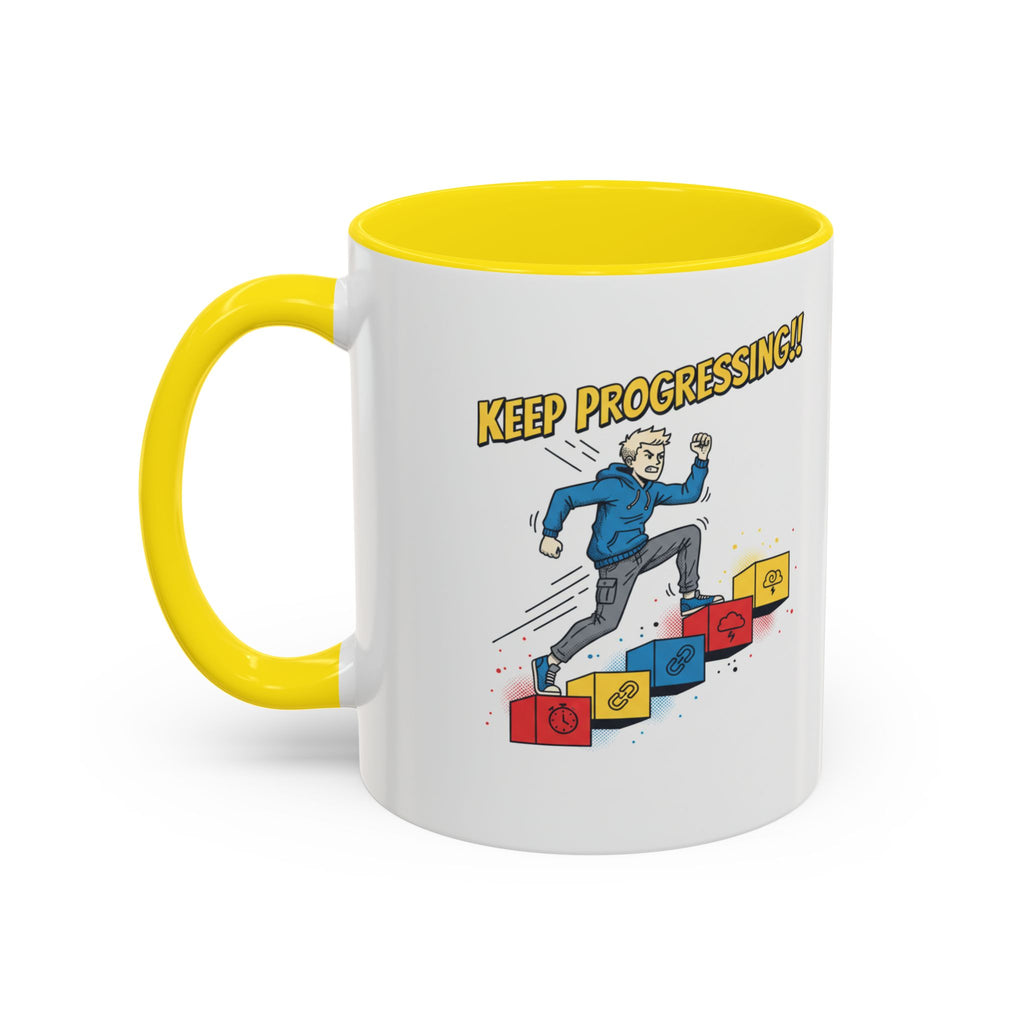 Keep Progressing Coffee Mug — Motivational Accent Mug (11/15oz)