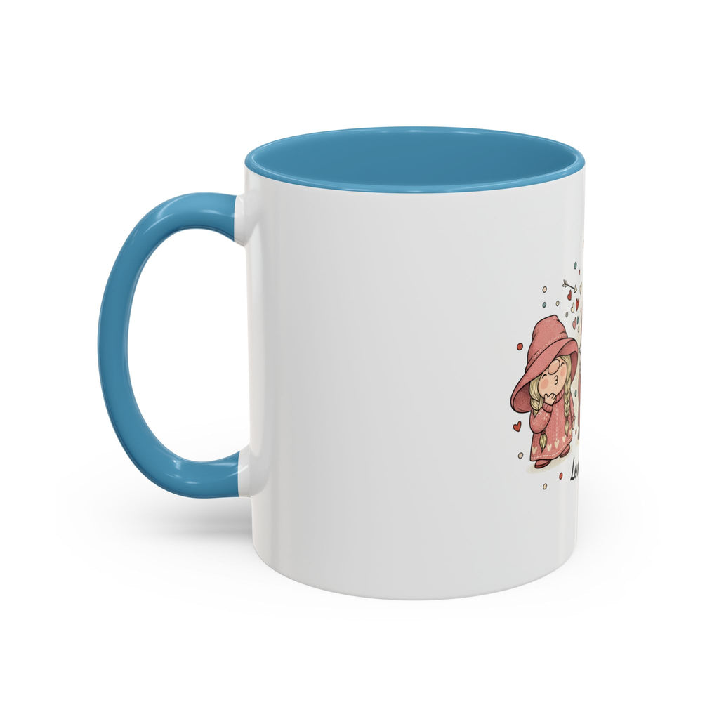 Love Gnomes Accent Coffee Mug — Cute Valentine Heart Gnome Tea Cup (11/15oz)