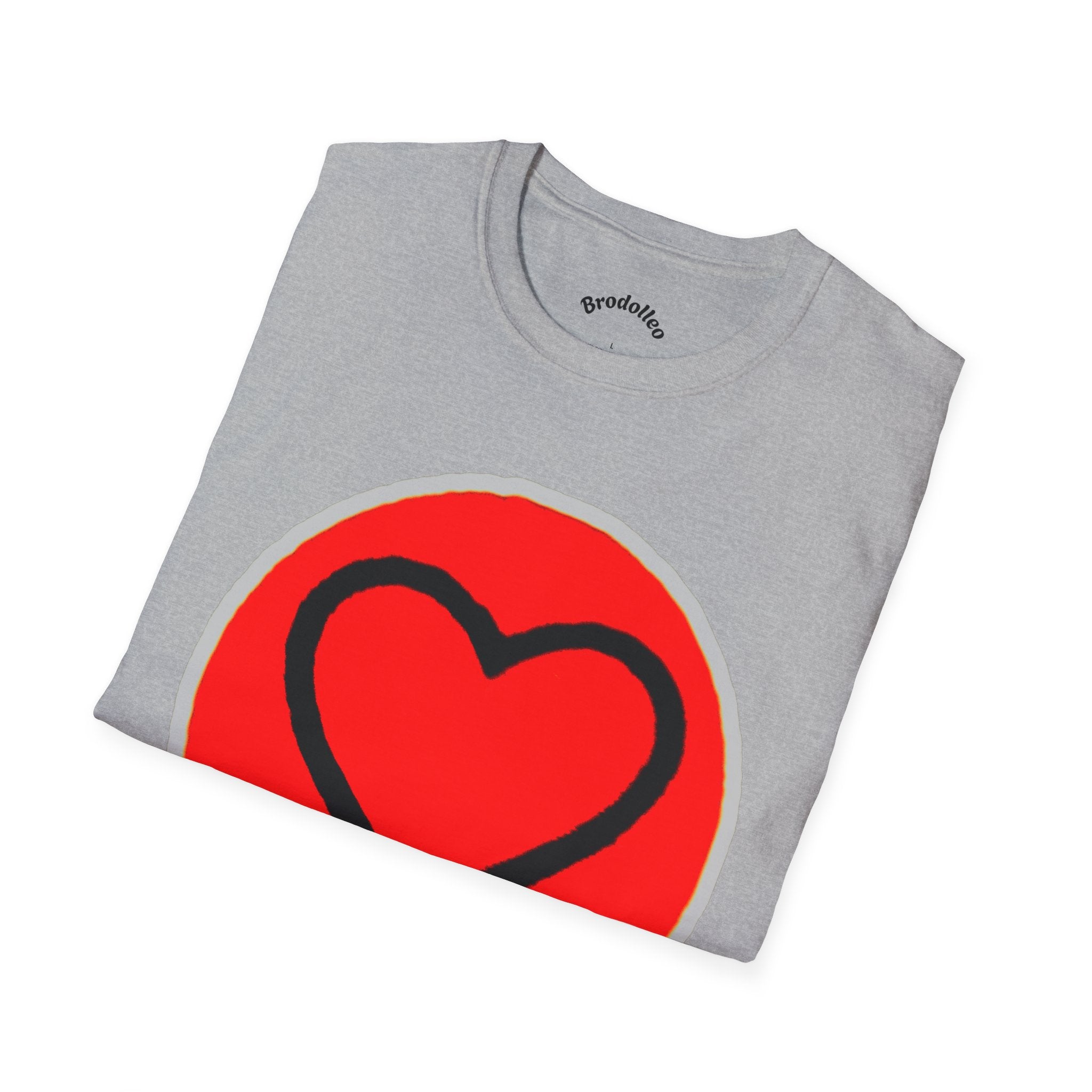 Heart Badge T-Shirt — Red Circle Love Graphic Tee