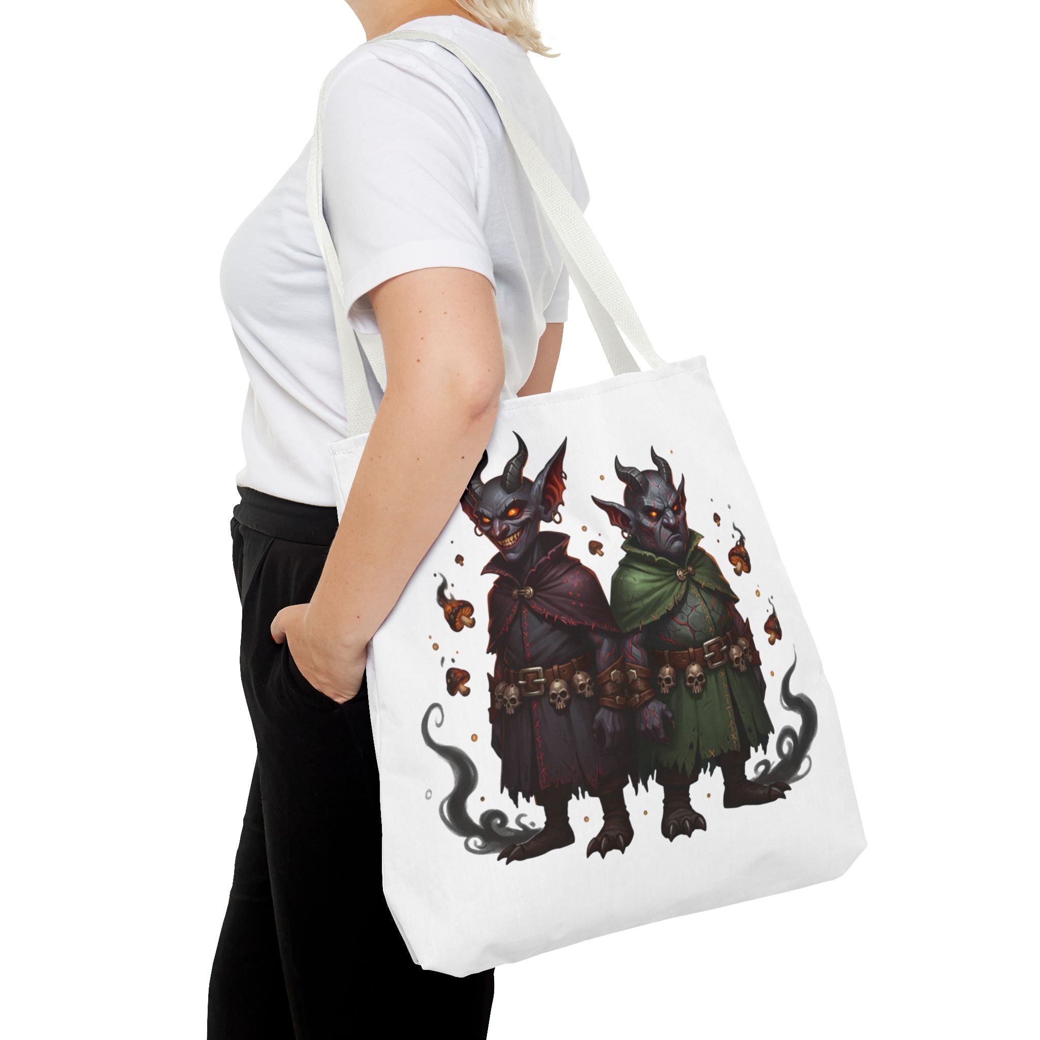 Tote Bag — Cute Dark Demon Duo Illustration Tote
