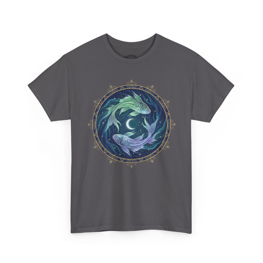 Pisces Fish Tee — Celestial Koi Moon Graphic T-Shirt