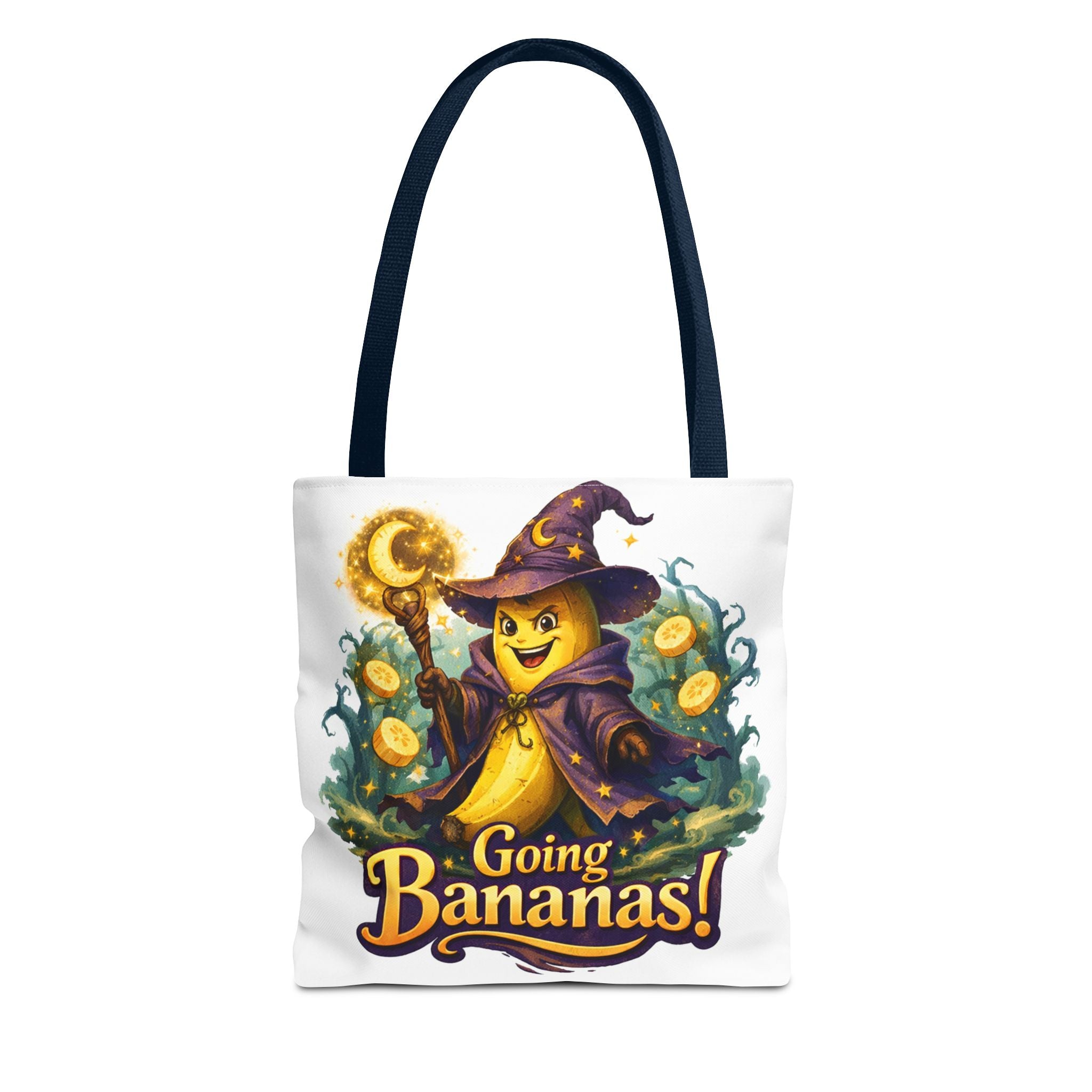 Going Bananas! Witch Banana Tote Bag — Cute Halloween Grocery & Trick-or-Treat Tote