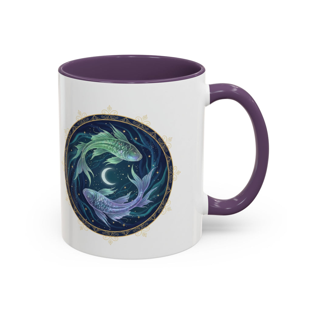 Koi Yin Yang Coffee Mug — Celestial Fish Moon Ceramic Accent Mug (11/15oz)