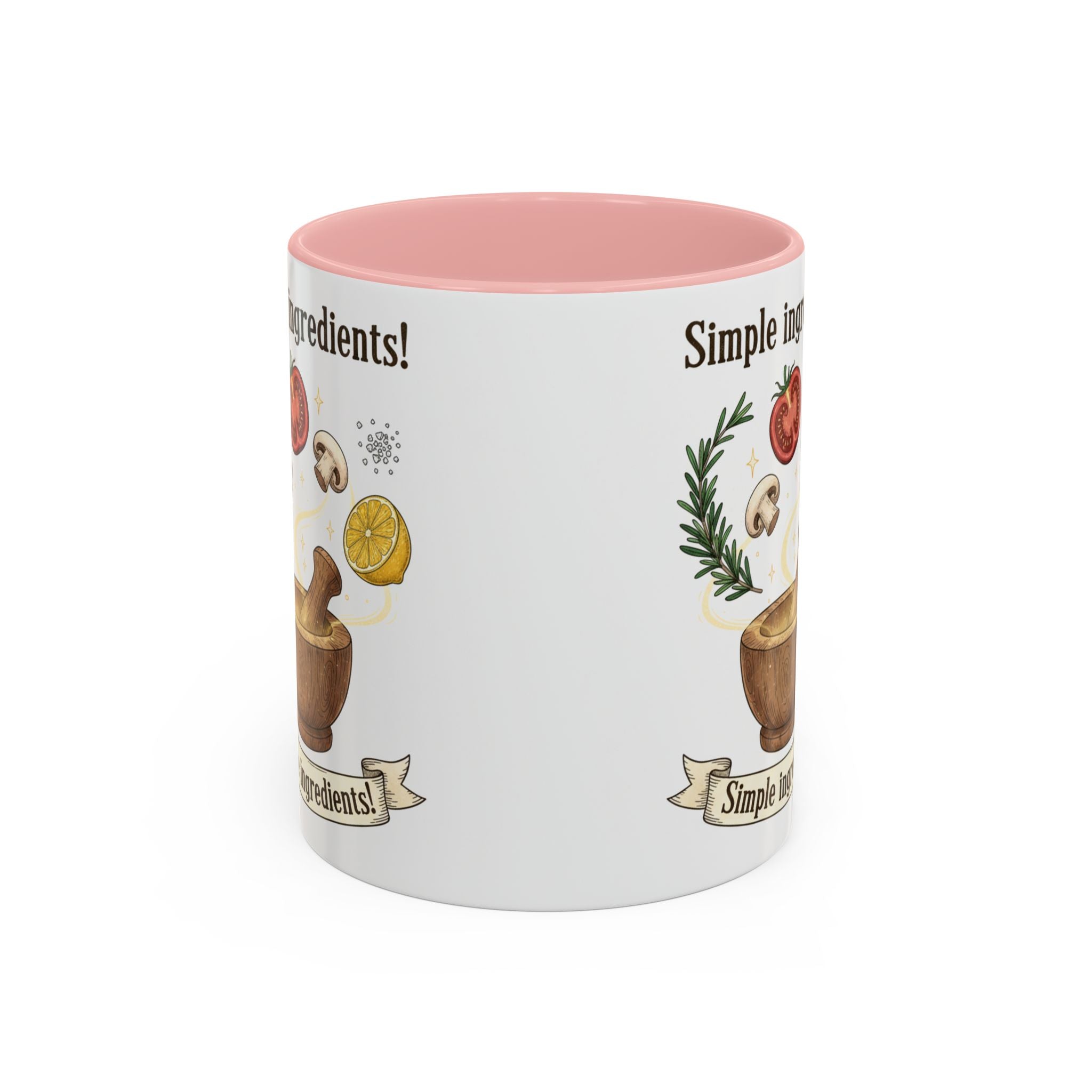 Simple Ingredients Coffee Mug — Cute Kitchen Mortar & Herbs Ceramic Accent Mug