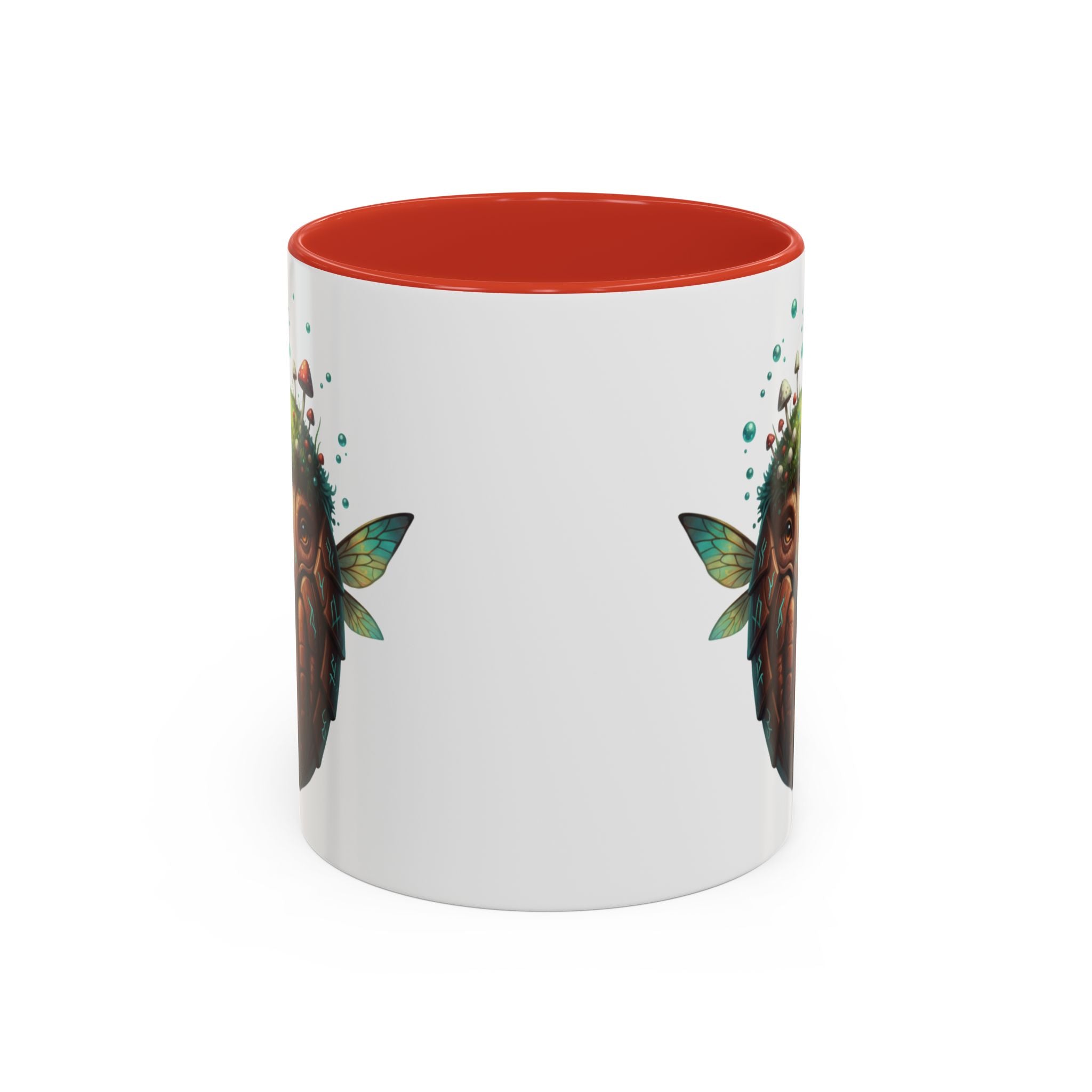 Mushroom Forest Mask Accent Coffee Mug — Fantasy Woodland Creature 11/15oz