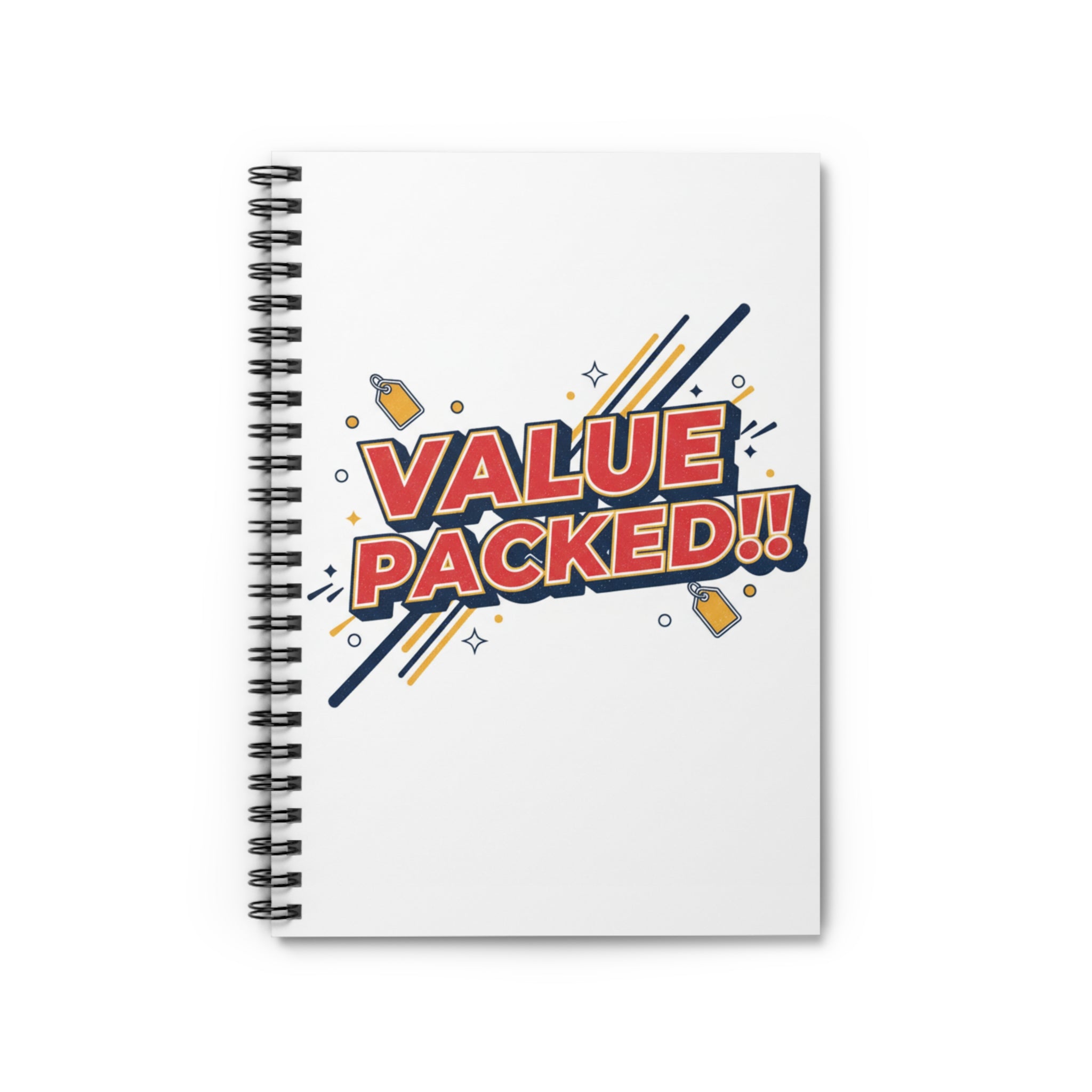 Value Packed!! Spiral Notebook — Retro Pop Art Ruled Journal for Students & Office
