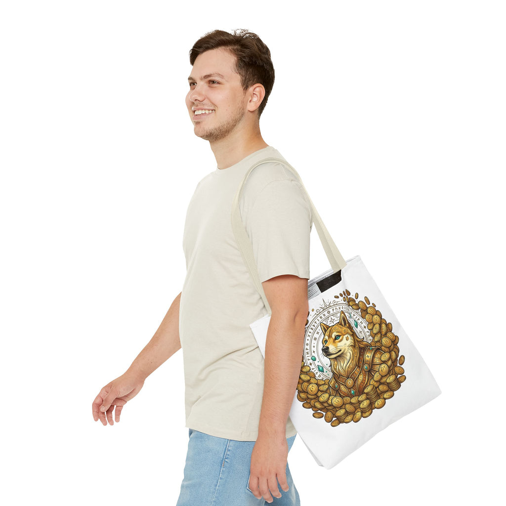 Dogecoin Shiba Inu Coin Pile Tote Bag — Crypto Meme Art Tote