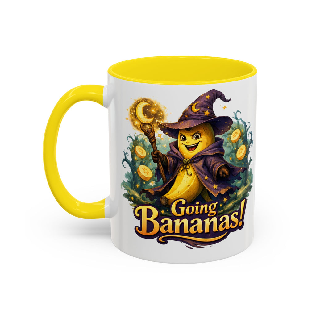 Going Bananas! Witch Banana Accent Coffee Mug — Fun Halloween Coffee Cup (11/15oz)