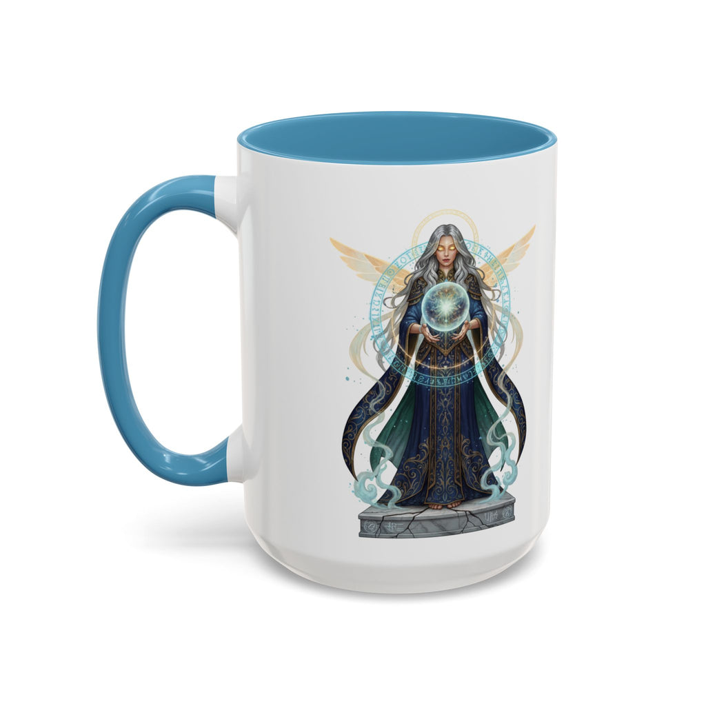 Mystic Oracle Coffee Mug — Woman with Crystal Ball Accent Mug