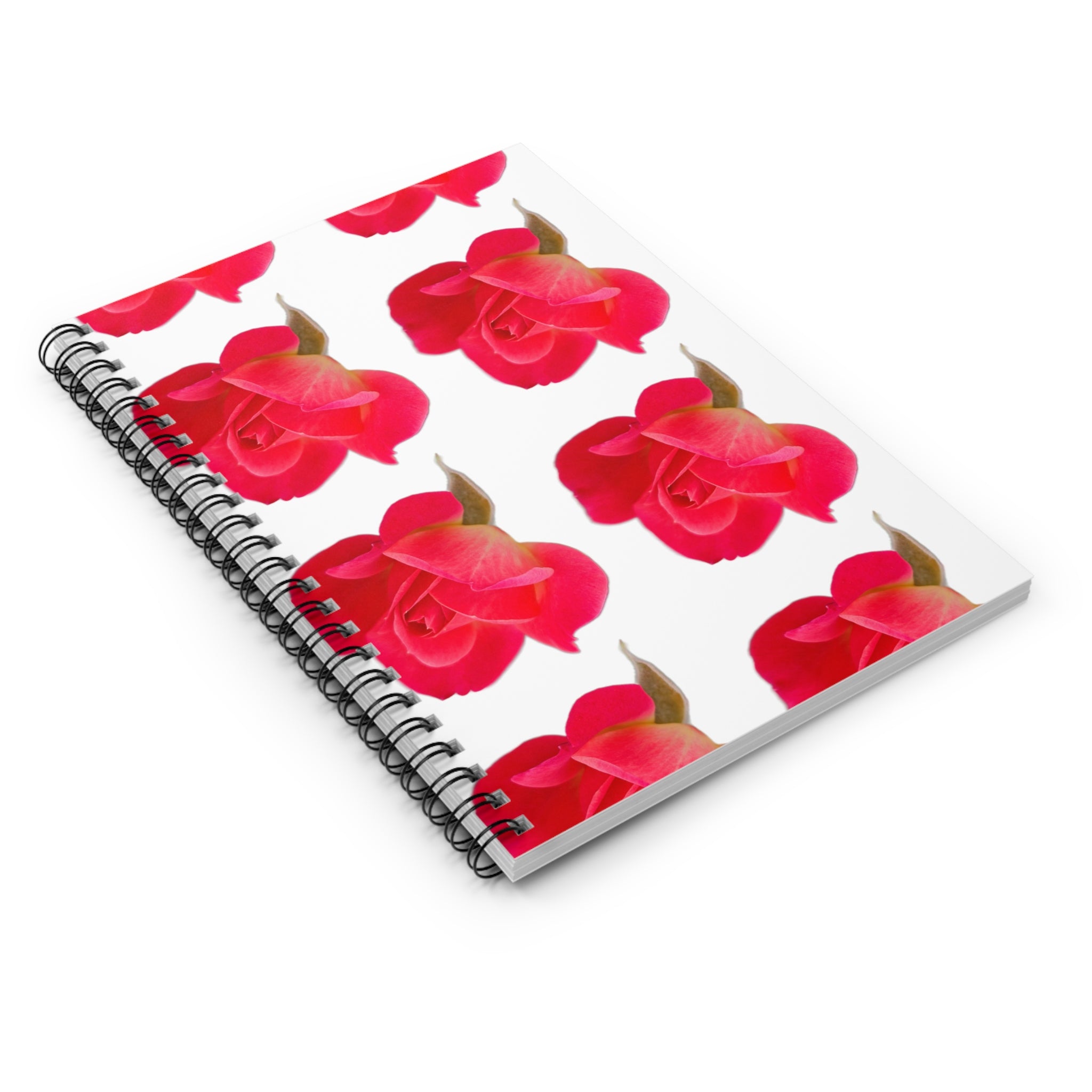 Floral Rose Pattern Spiral Notebook – Ruled Lined Journal for Notes & Gifts