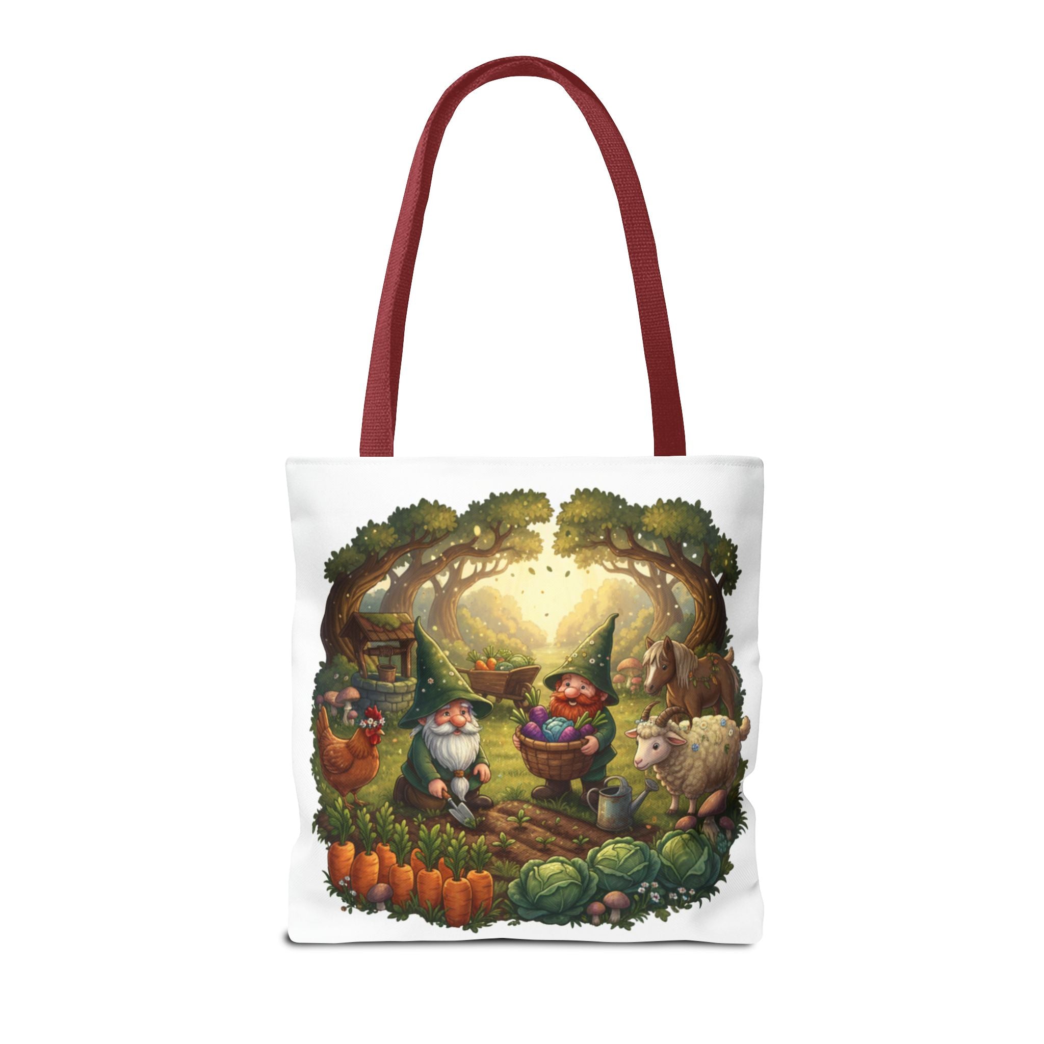 Gnome Garden Tote Bag — Whimsical Woodland Market Illustration