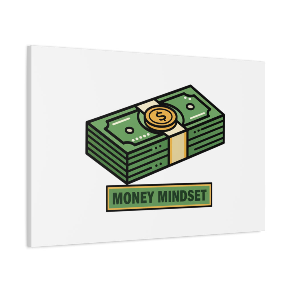 Canvas Wall Art – Money Mindset Stack Graphic (Matte Stretched Canvas)
