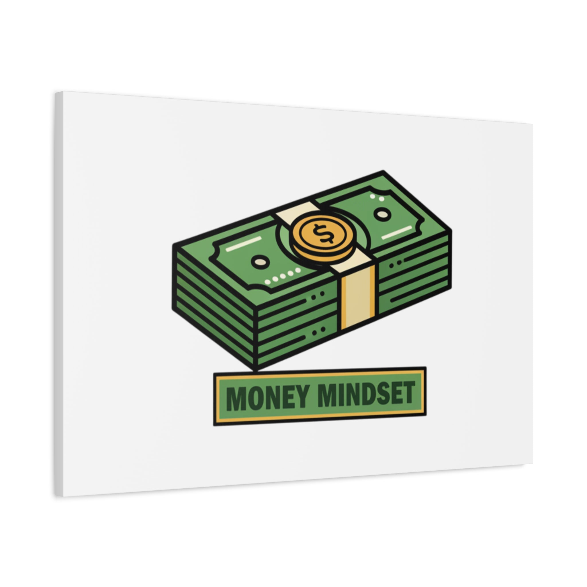 Canvas Wall Art – Money Mindset Stack Graphic (Matte Stretched Canvas)